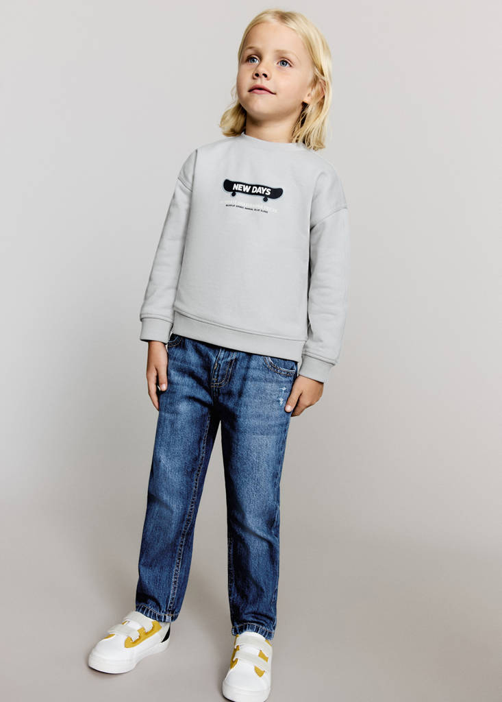 Straight cotton jeans — Dark Blue