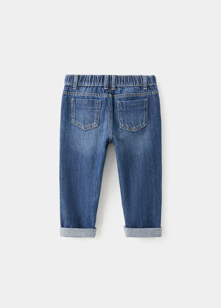 Straight cotton jeans — Dark Blue