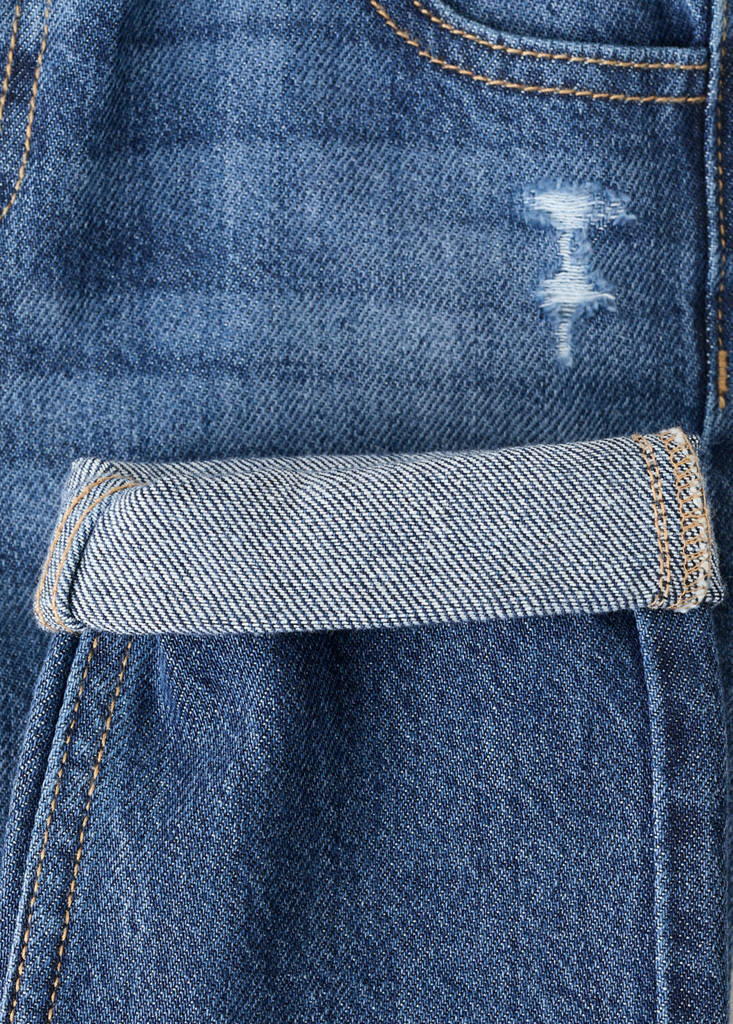Straight cotton jeans — Dark Blue