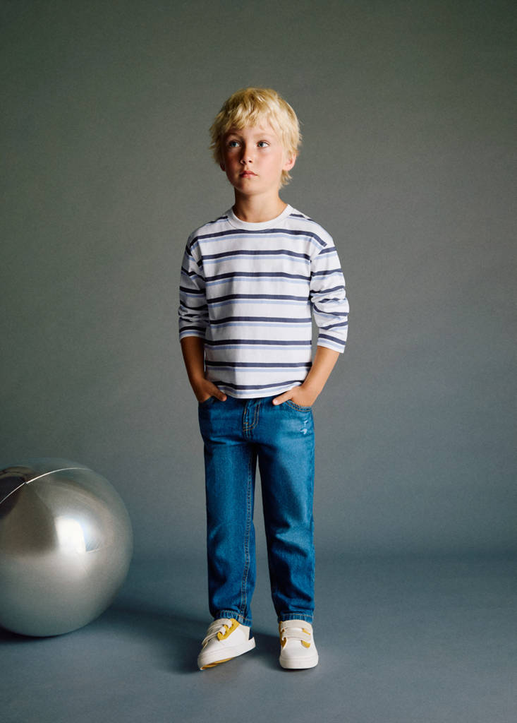 Straight cotton jeans — Dark Blue