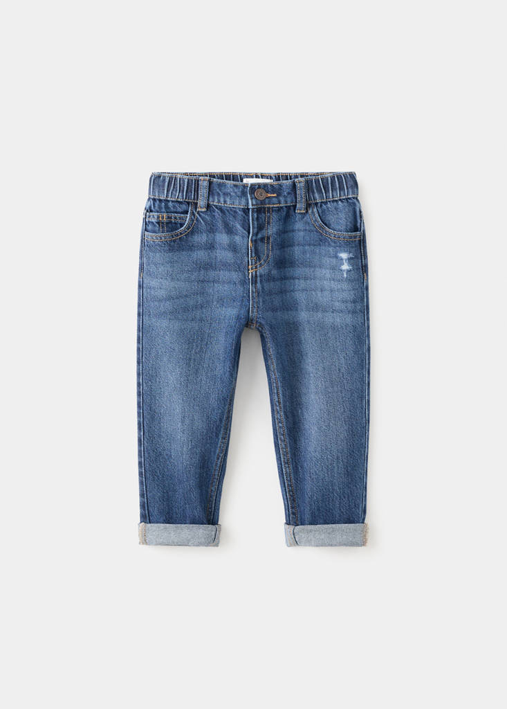 Straight cotton jeans — Dark Blue