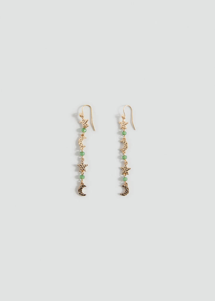 Moon pendant earrings — Gold