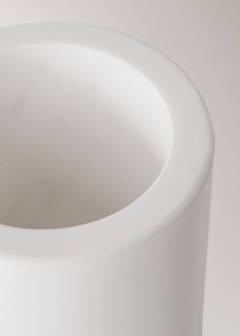 Plain marble bathroom tumbler — White 3