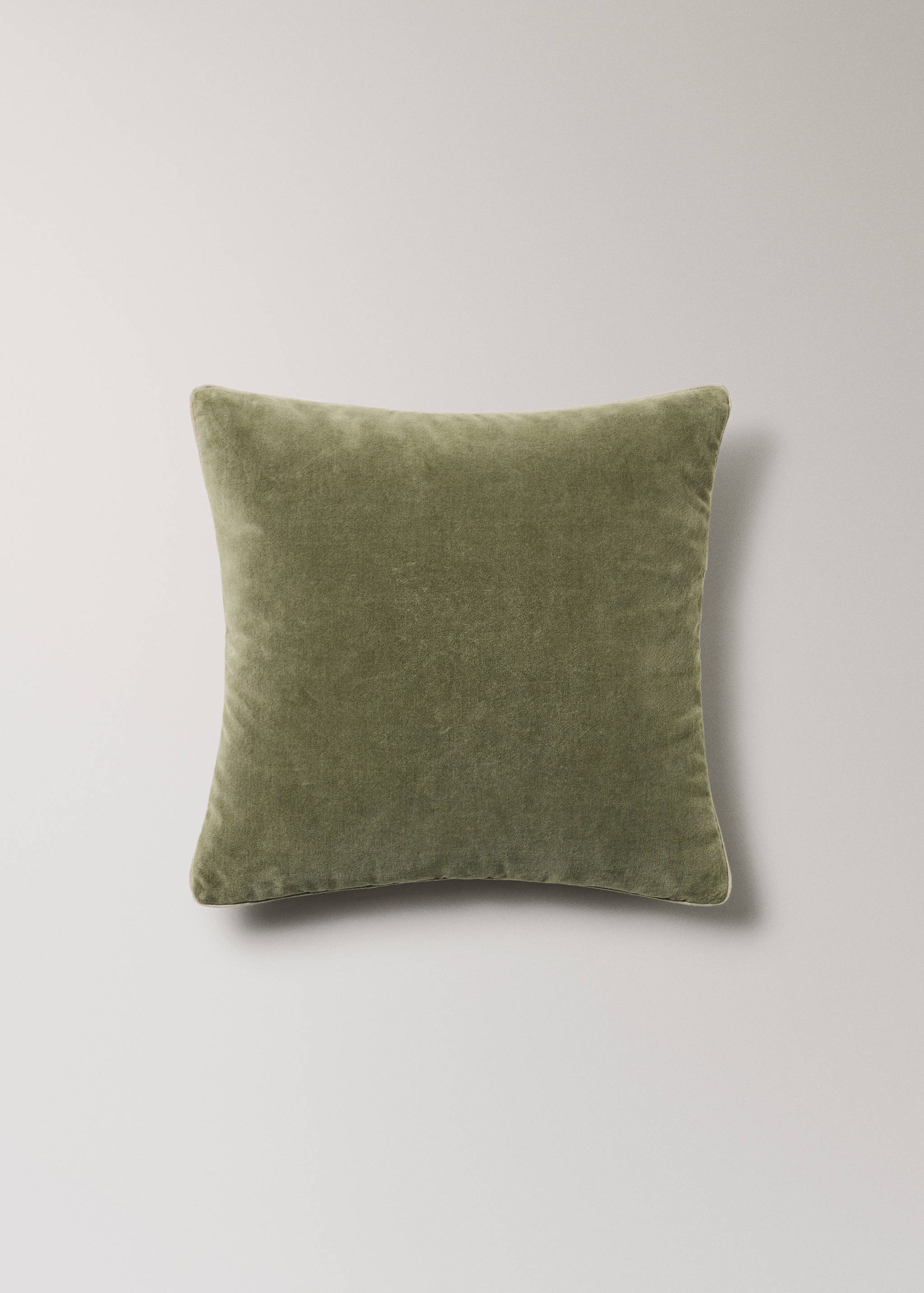 Capa de almofada decorativa de veludo com pormenor de vivo 50 x 50 cm - Artigo sem modelo