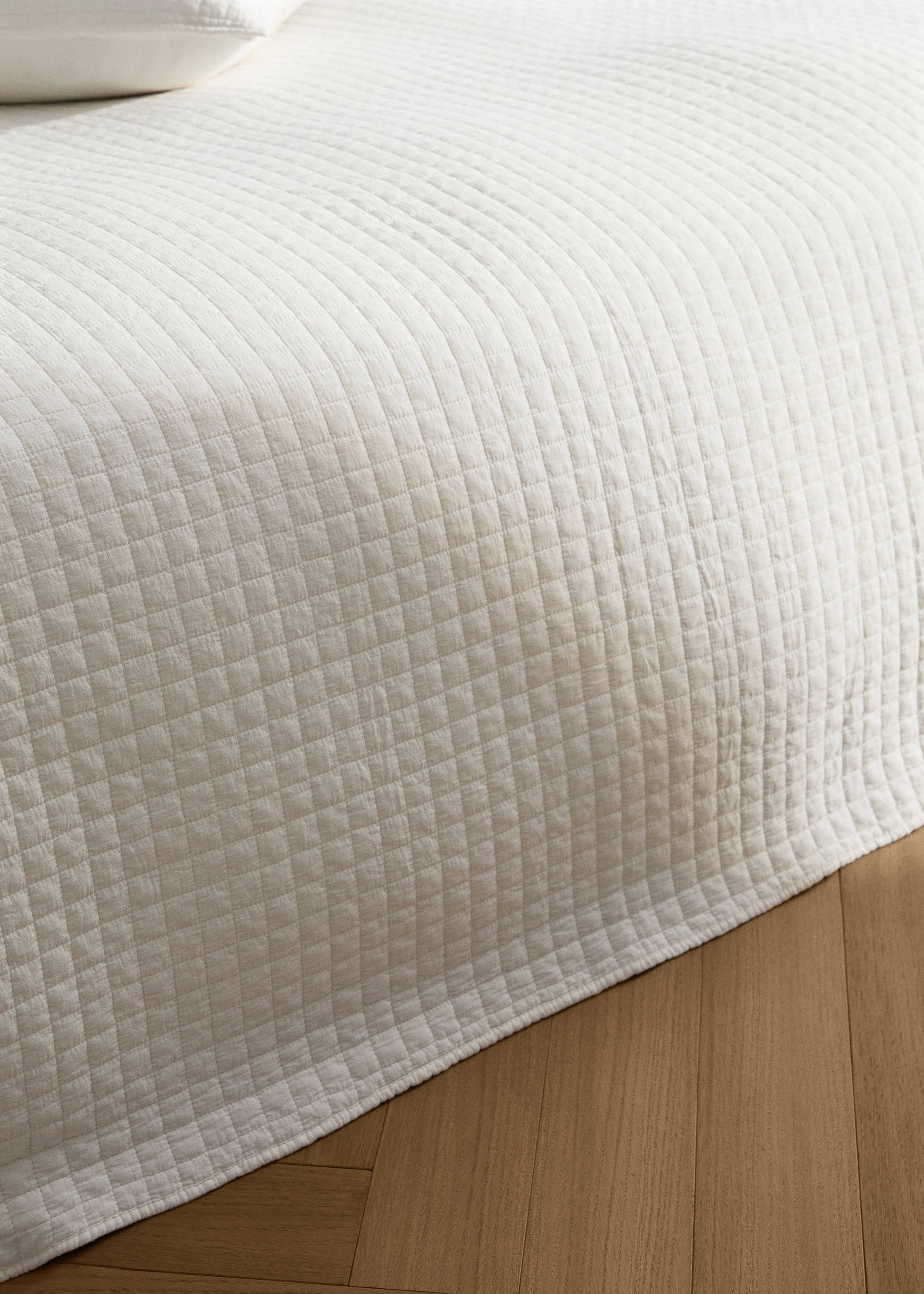 Cotton garment-dyed check bedspread for 180/200 cm bed - Details of the article 7