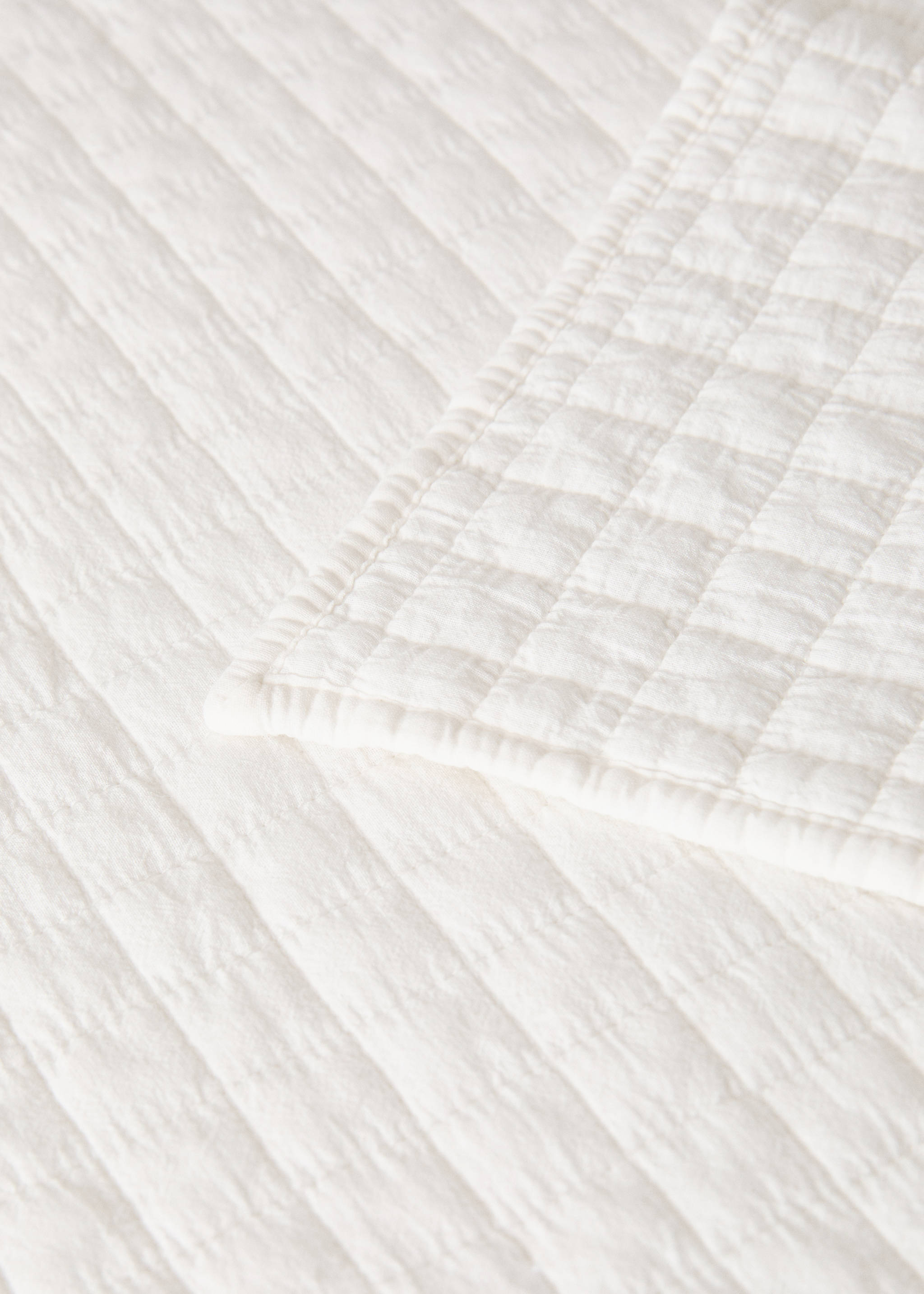 Cotton garment-dyed check bedspread for 180/200 cm bed - Details of the article 1