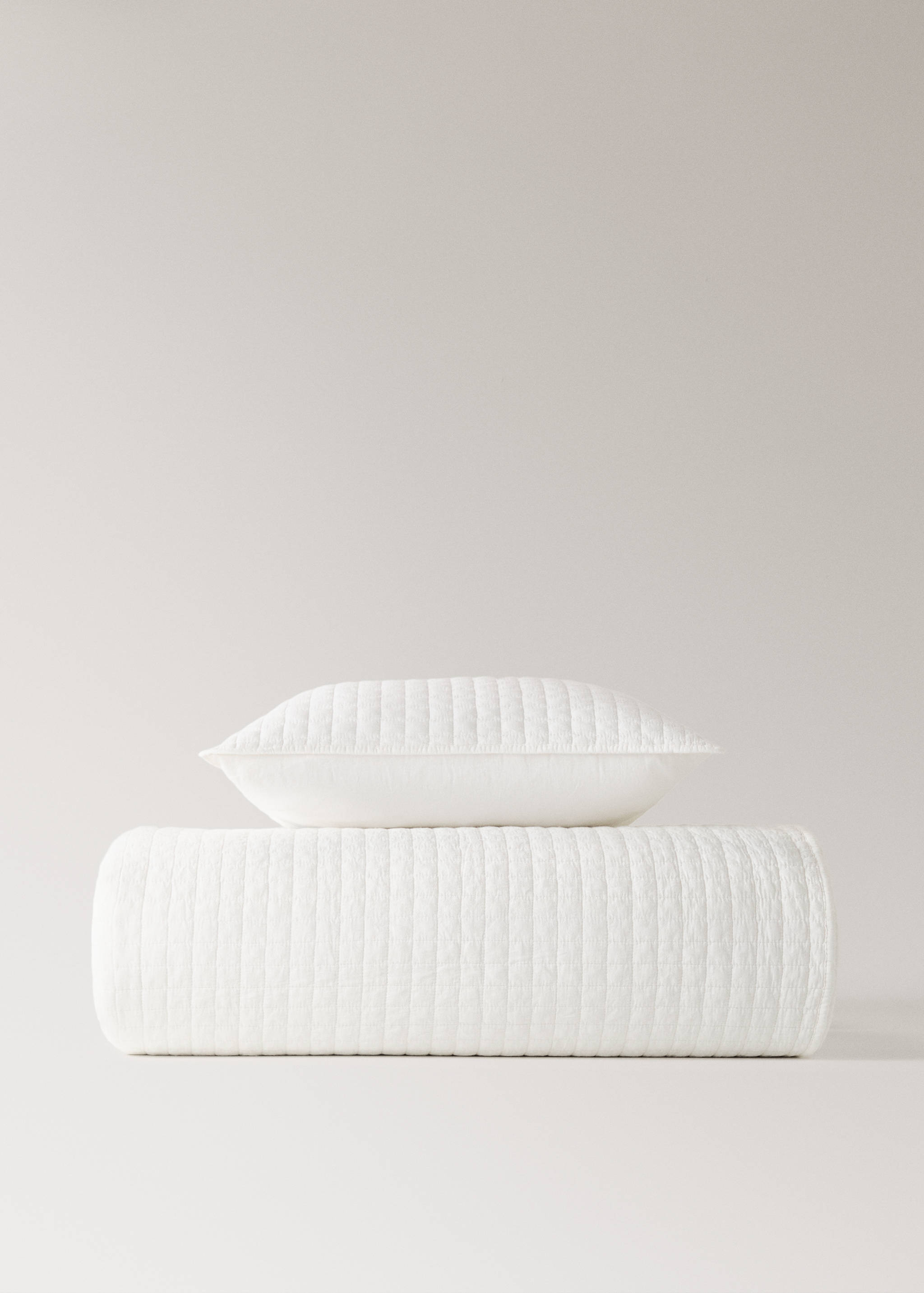 Cotton garment-dyed check bedspread for 180/200 cm bed - Details of the article 3