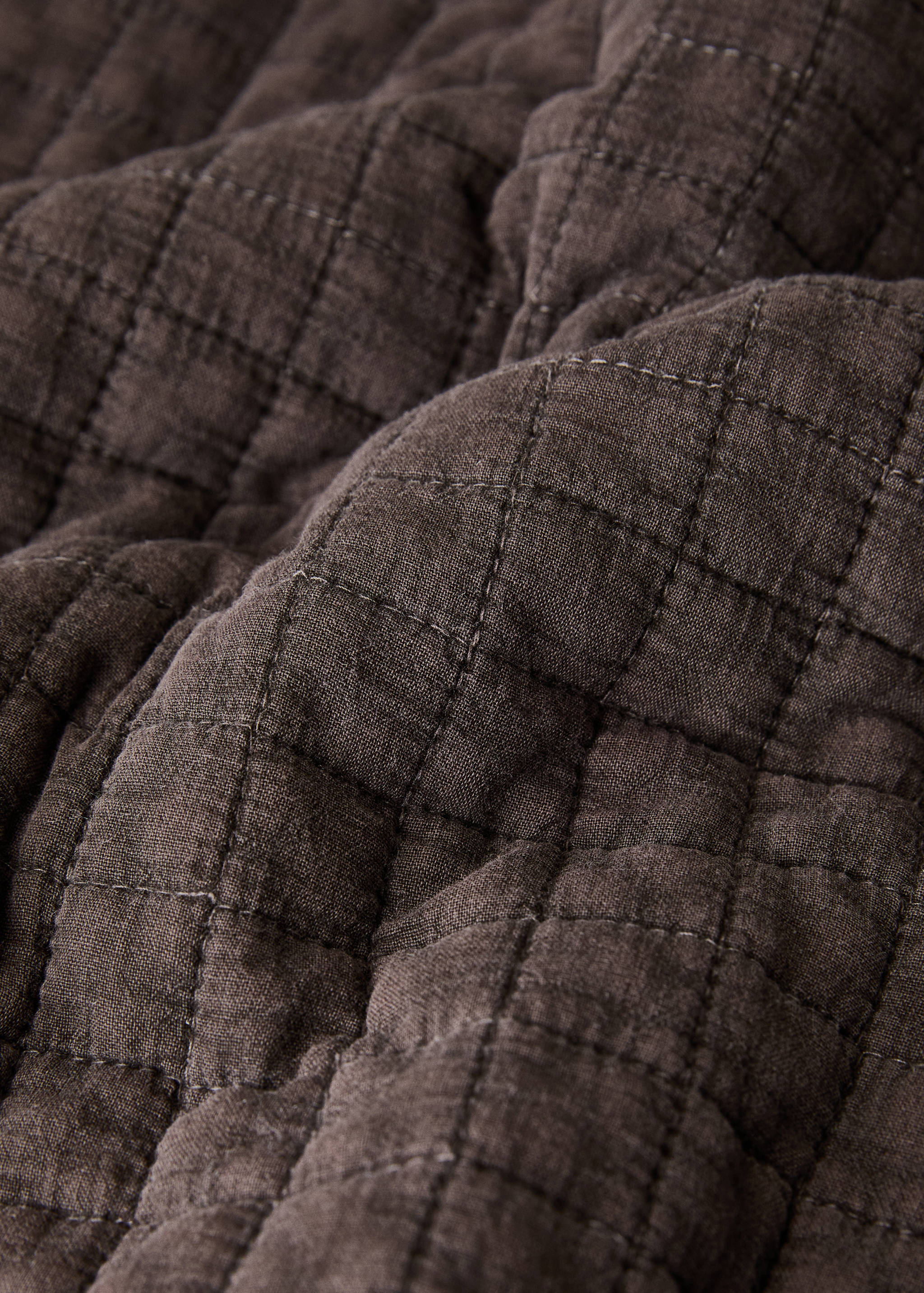 Cotton garment-dyed check bedspread for 180/200 cm bed - Details of the article 2