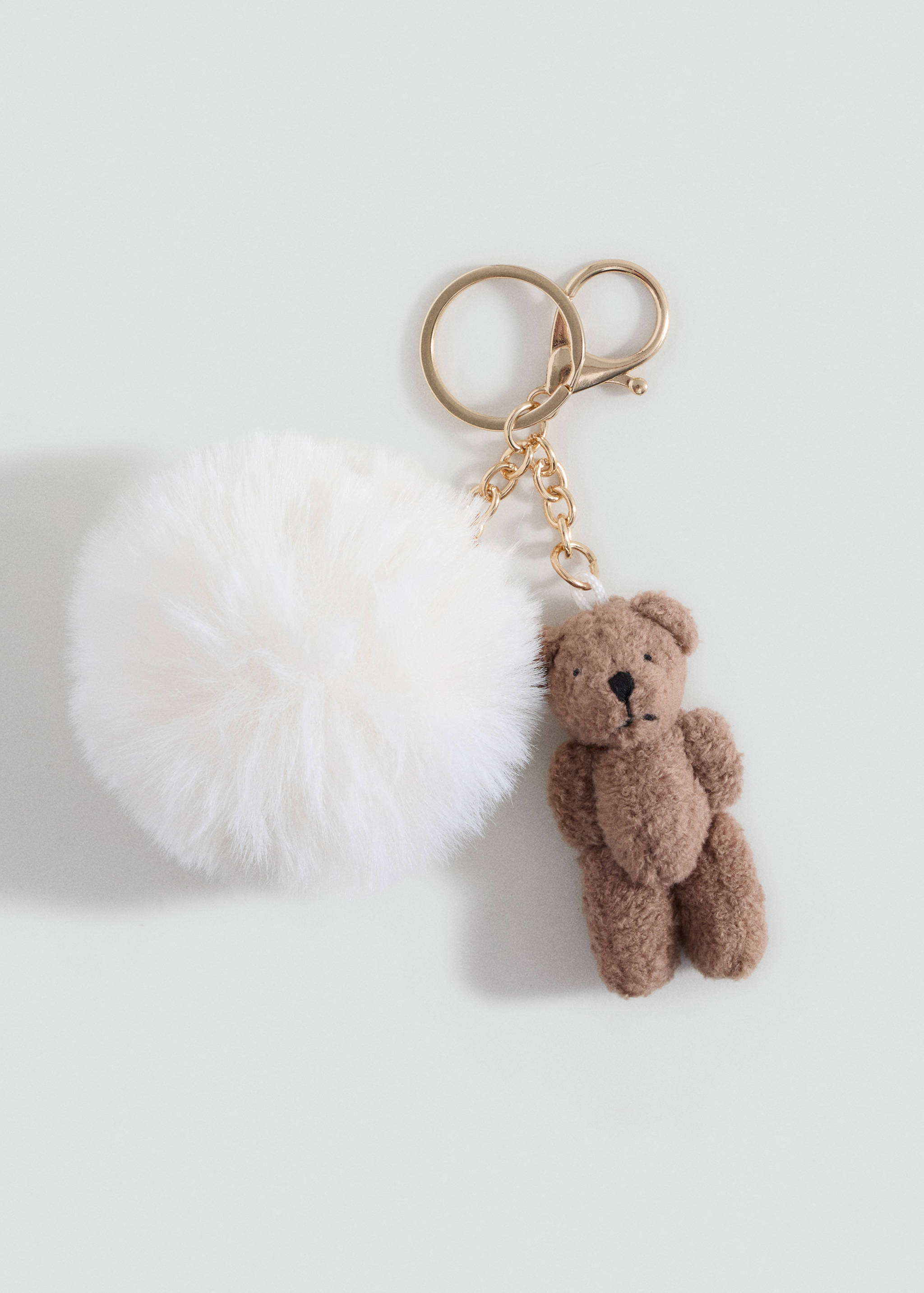 Teddy bear keychain with pom-pom - Article without model