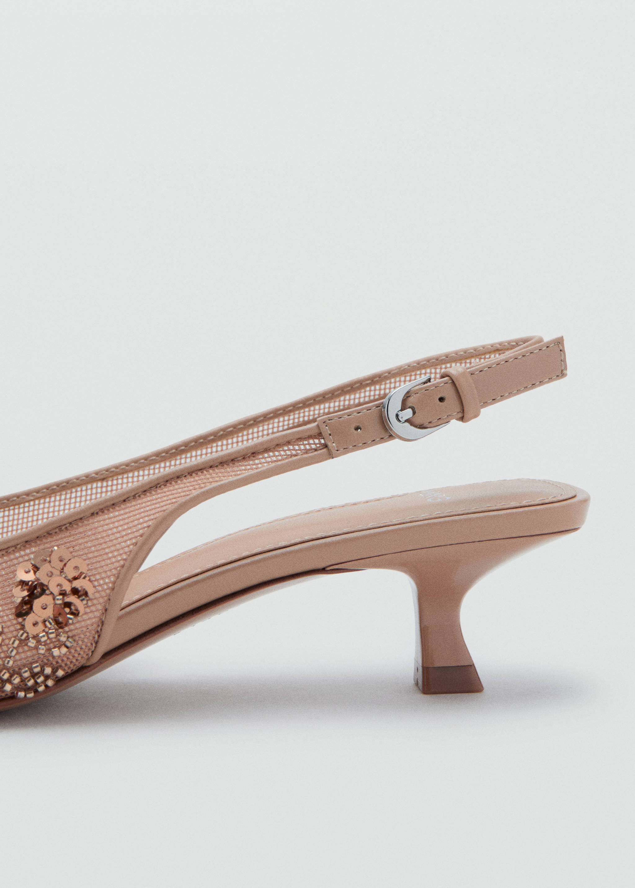 حذاء كعب ميش مزين بالخرز - تفاصيل المنتج 1