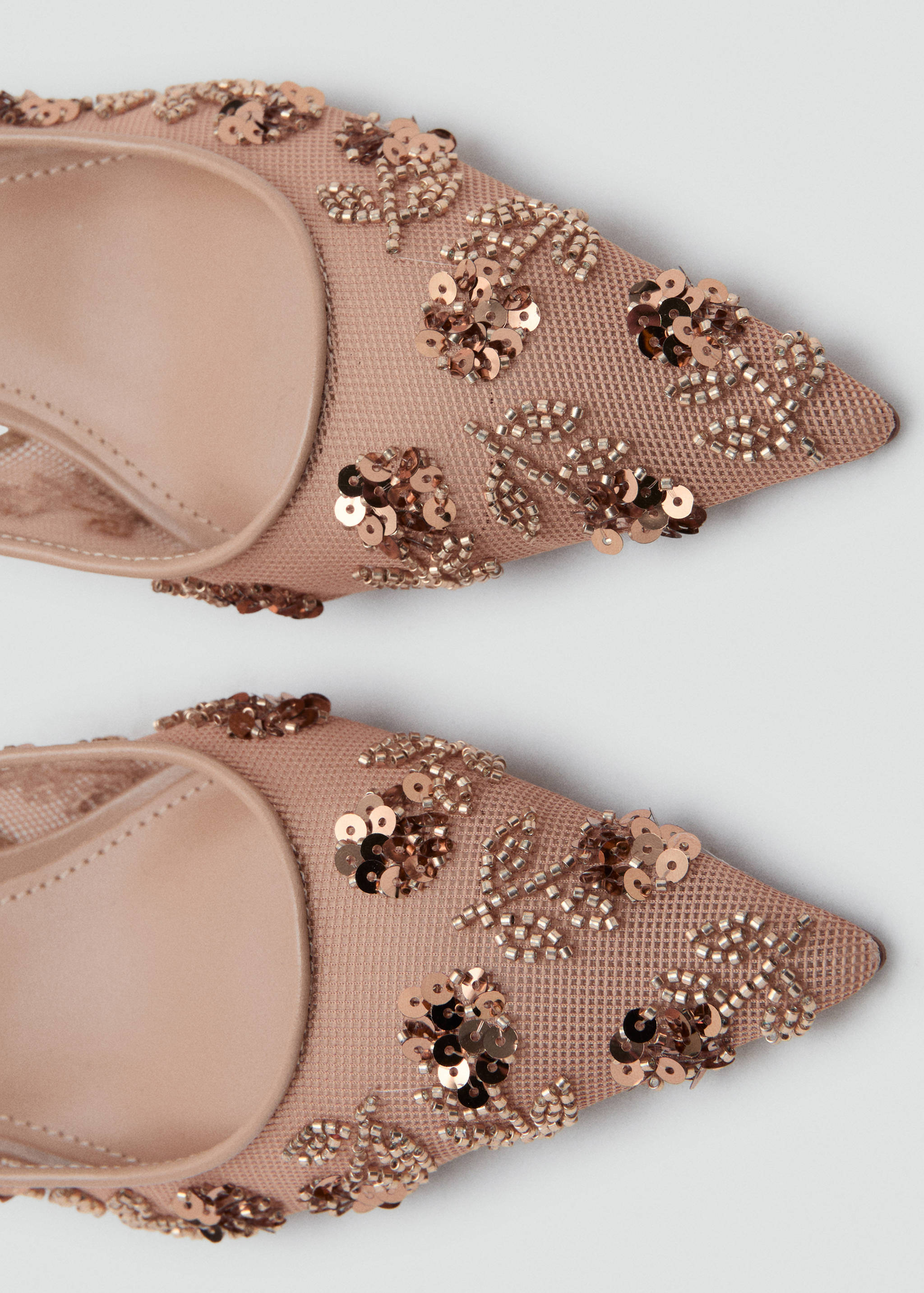 حذاء كعب ميش مزين بالخرز - تفاصيل المنتج 2