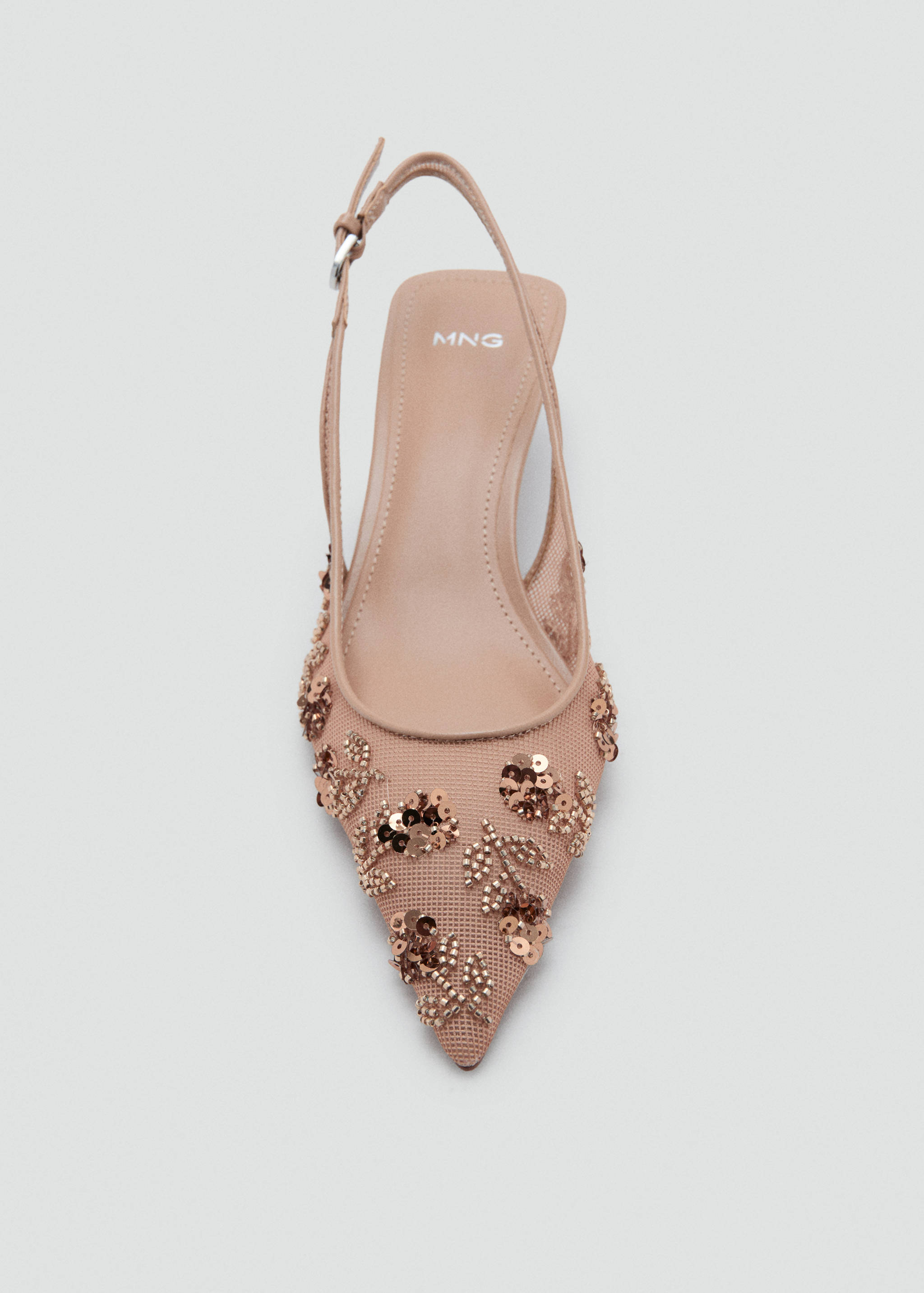 حذاء كعب ميش مزين بالخرز - تفاصيل المنتج 3