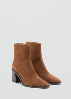 Suede block-heel boots — Light/Pastel Brown 4