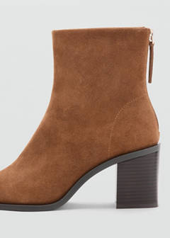 Suede block-heel boots — Light/Pastel Brown 5