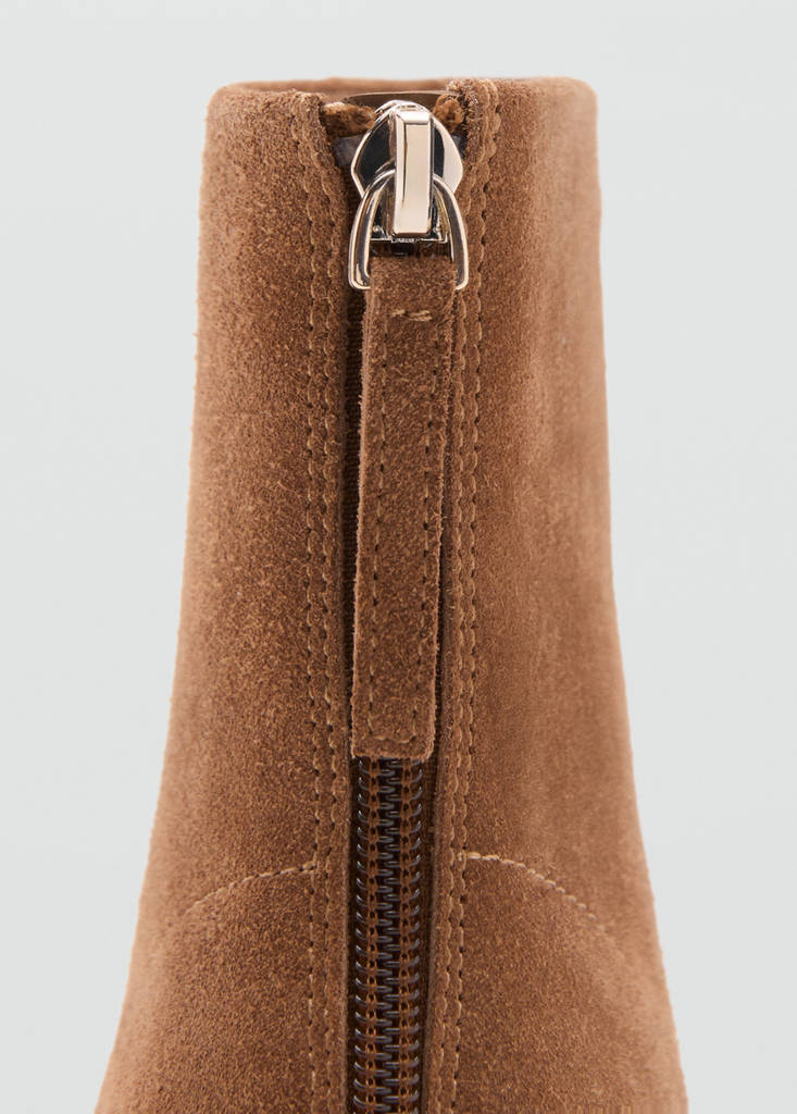 Suede block-heel boots — Light/Pastel Brown
