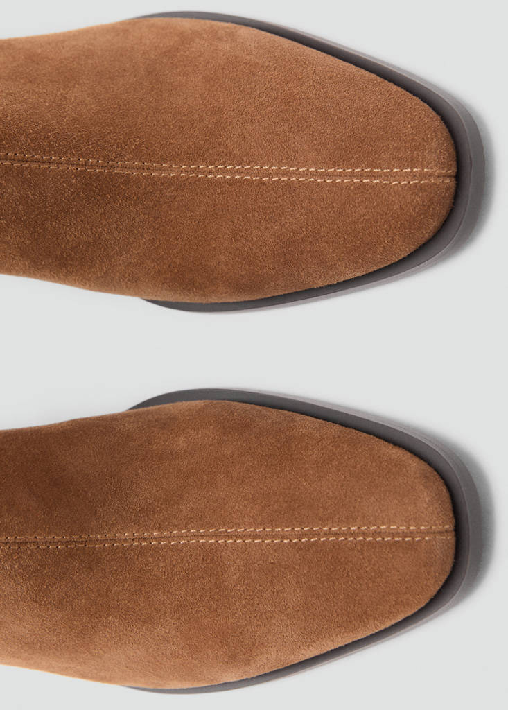 Suede block-heel boots — Light/Pastel Brown