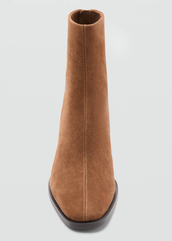 Suede block-heel boots — Light/Pastel Brown