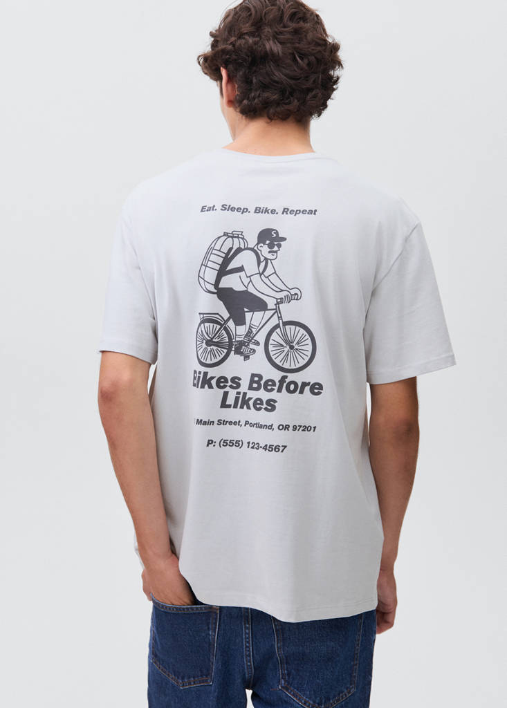 Printed cotton-blend t-shirt — Sky Blue