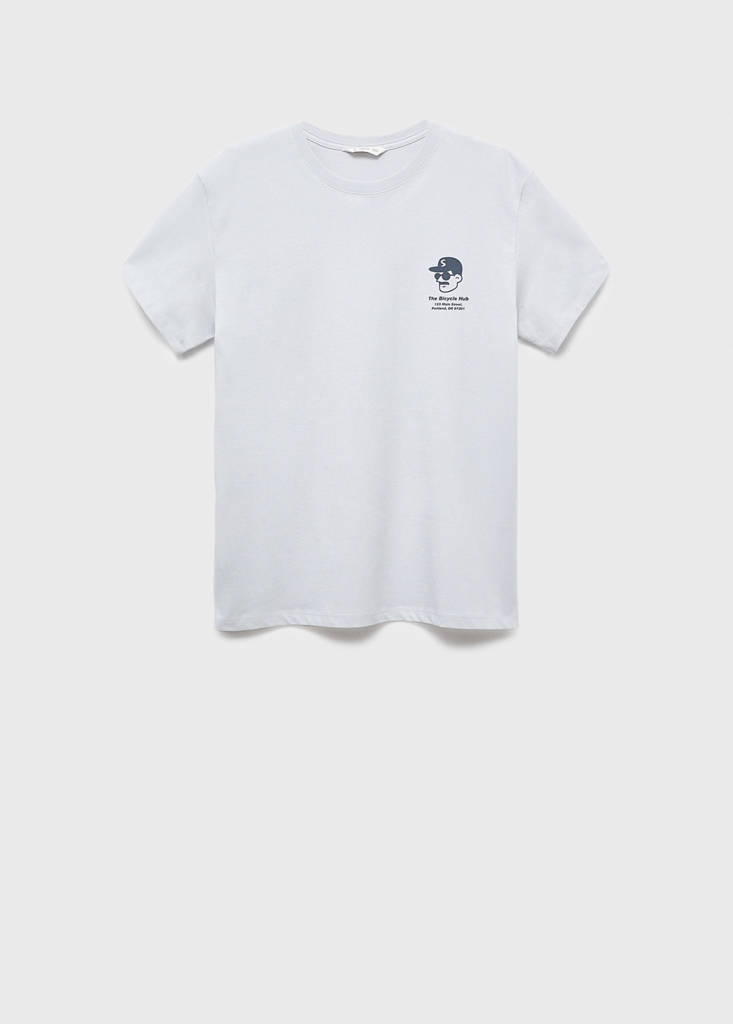 Printed cotton-blend t-shirt — Sky Blue