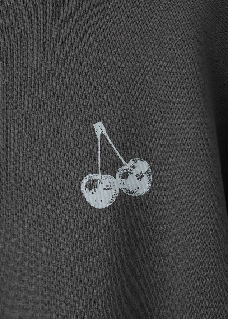 Printed cotton sweatshirt — Charcoal