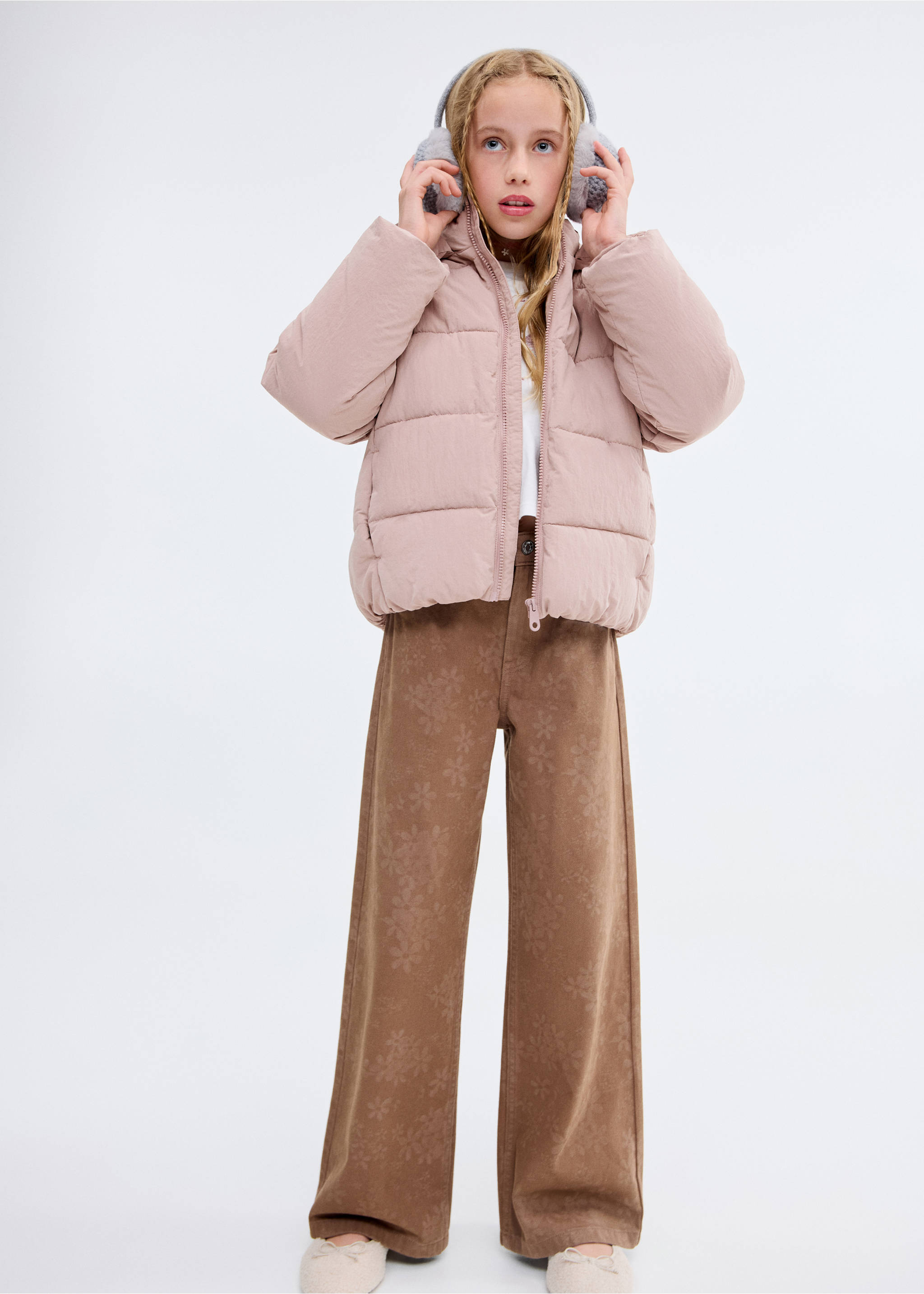 Hood puffer coat - General plane, Pink. Ref: 17094069-00.