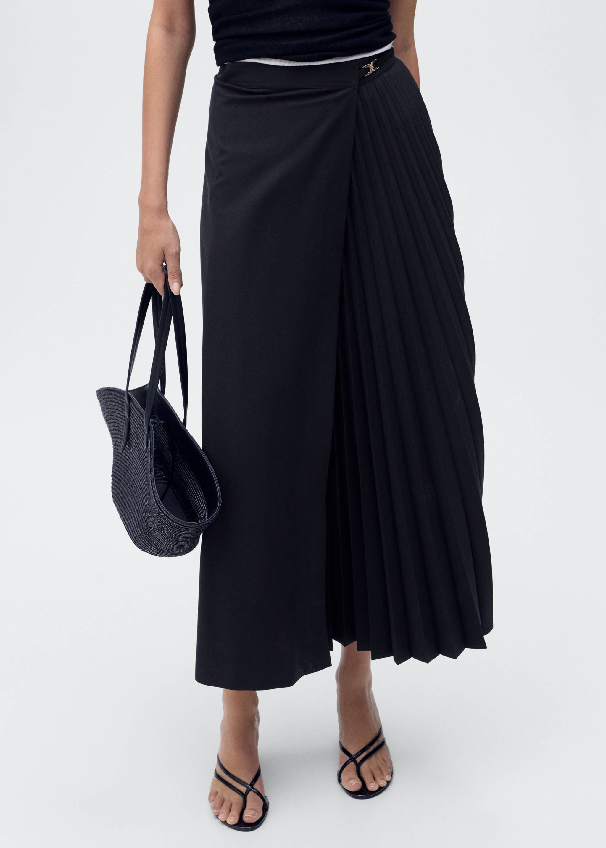 Pleated crossover skirt - Medium plane