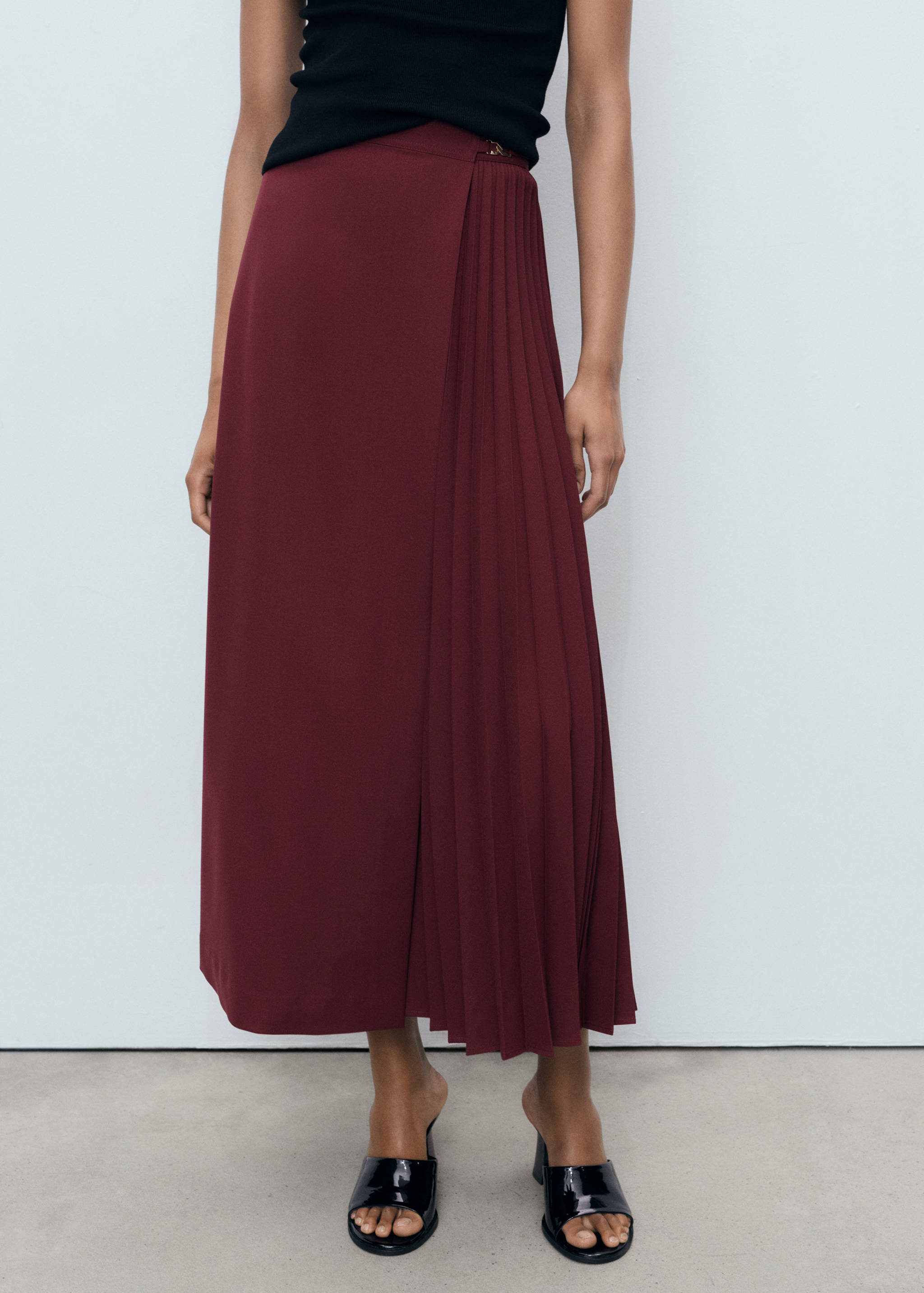 Pleated crossover skirt - Medium plane