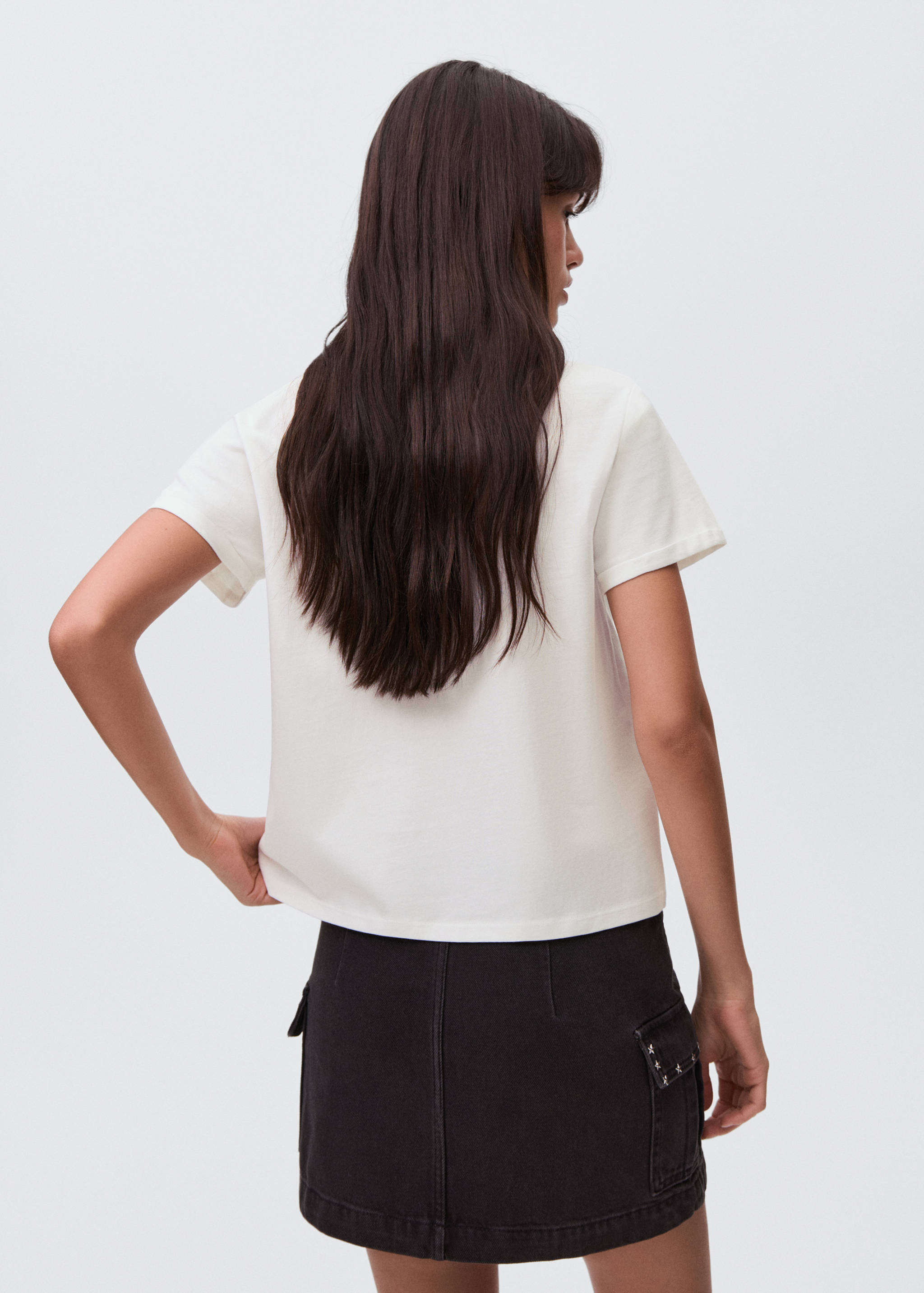 Cotton t-shirt with swan pattern - Reverse of the article