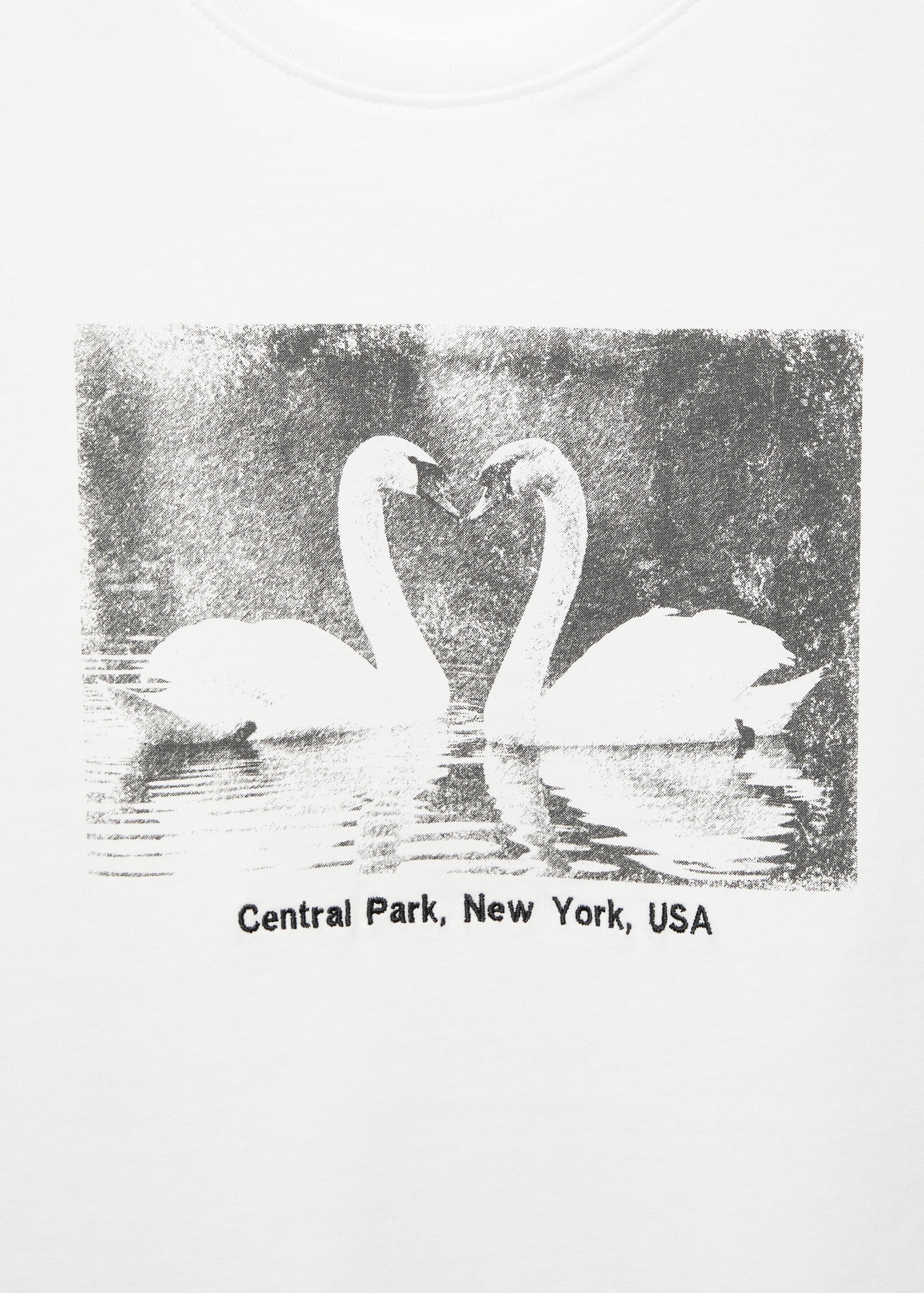 Cotton t-shirt with swan pattern - Details of the article 8