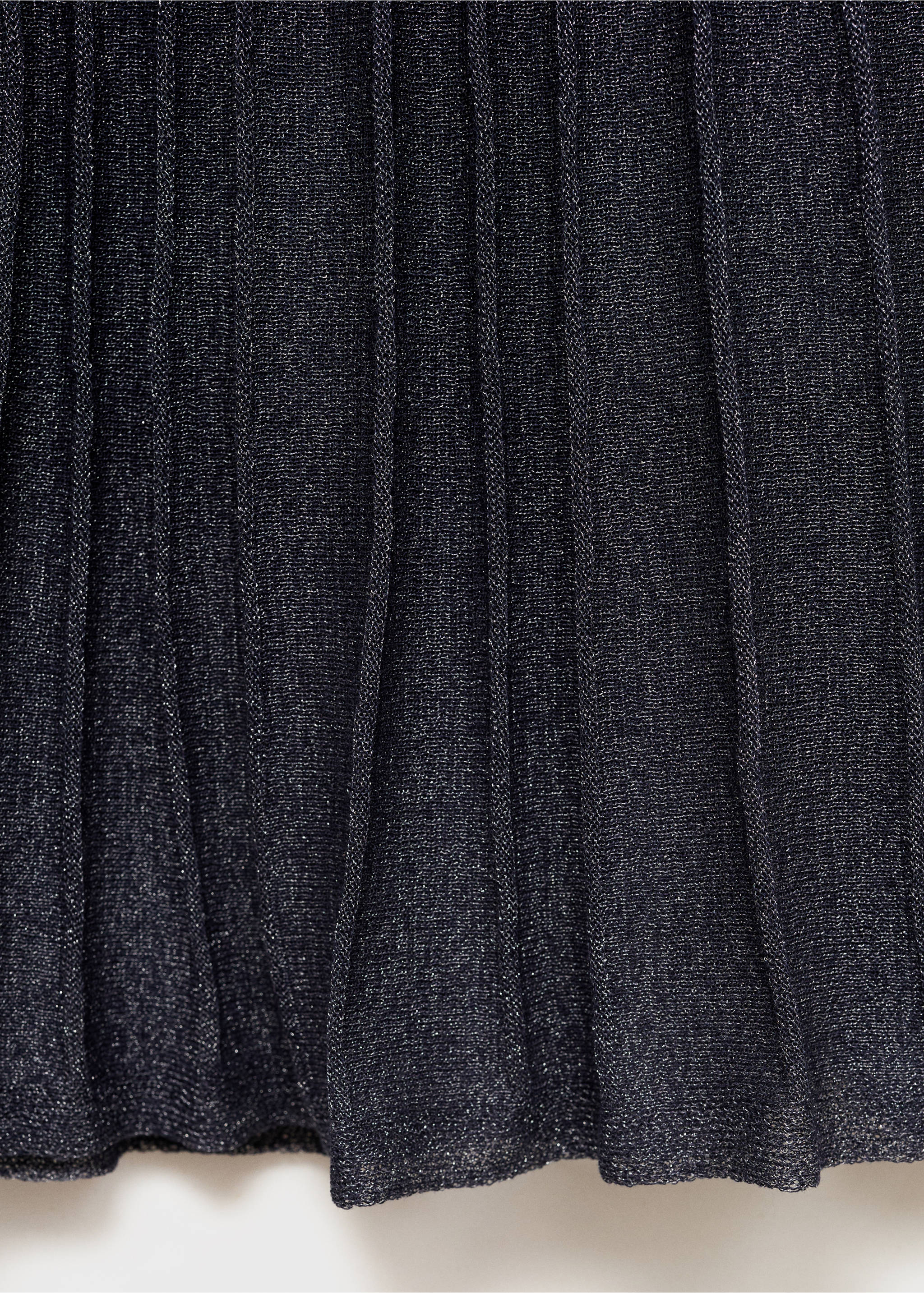 Lurex knitted pleated skirt - Details of the article 0, Navy. Ref: 17094073-00.