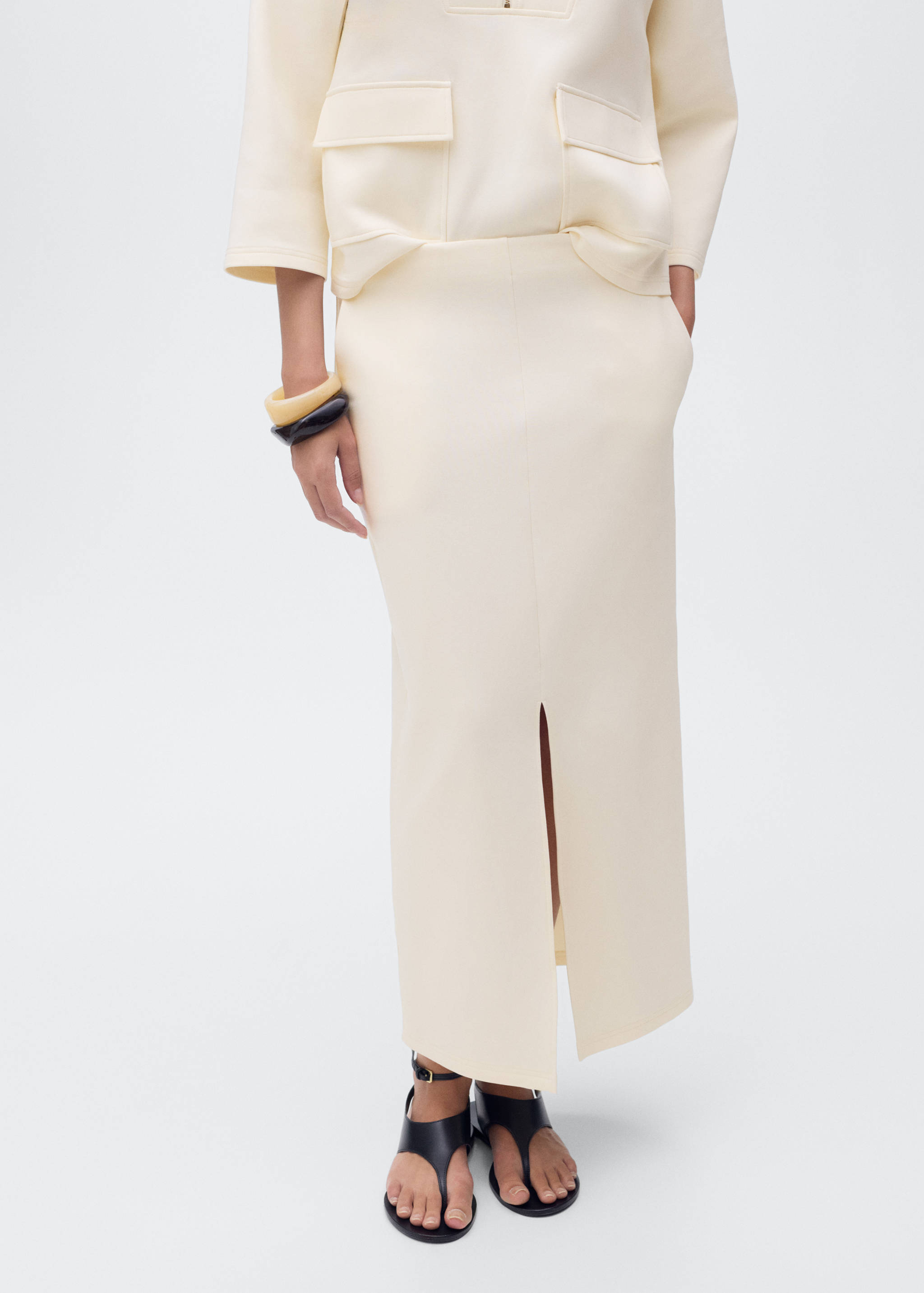 Cotton skirt with opening - Medium plane