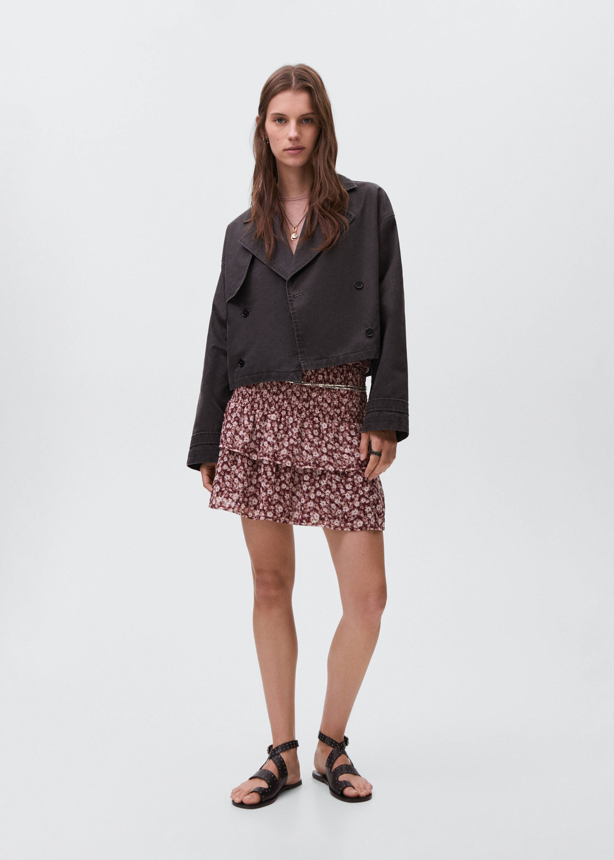 Printed ruffle skirt - General plane