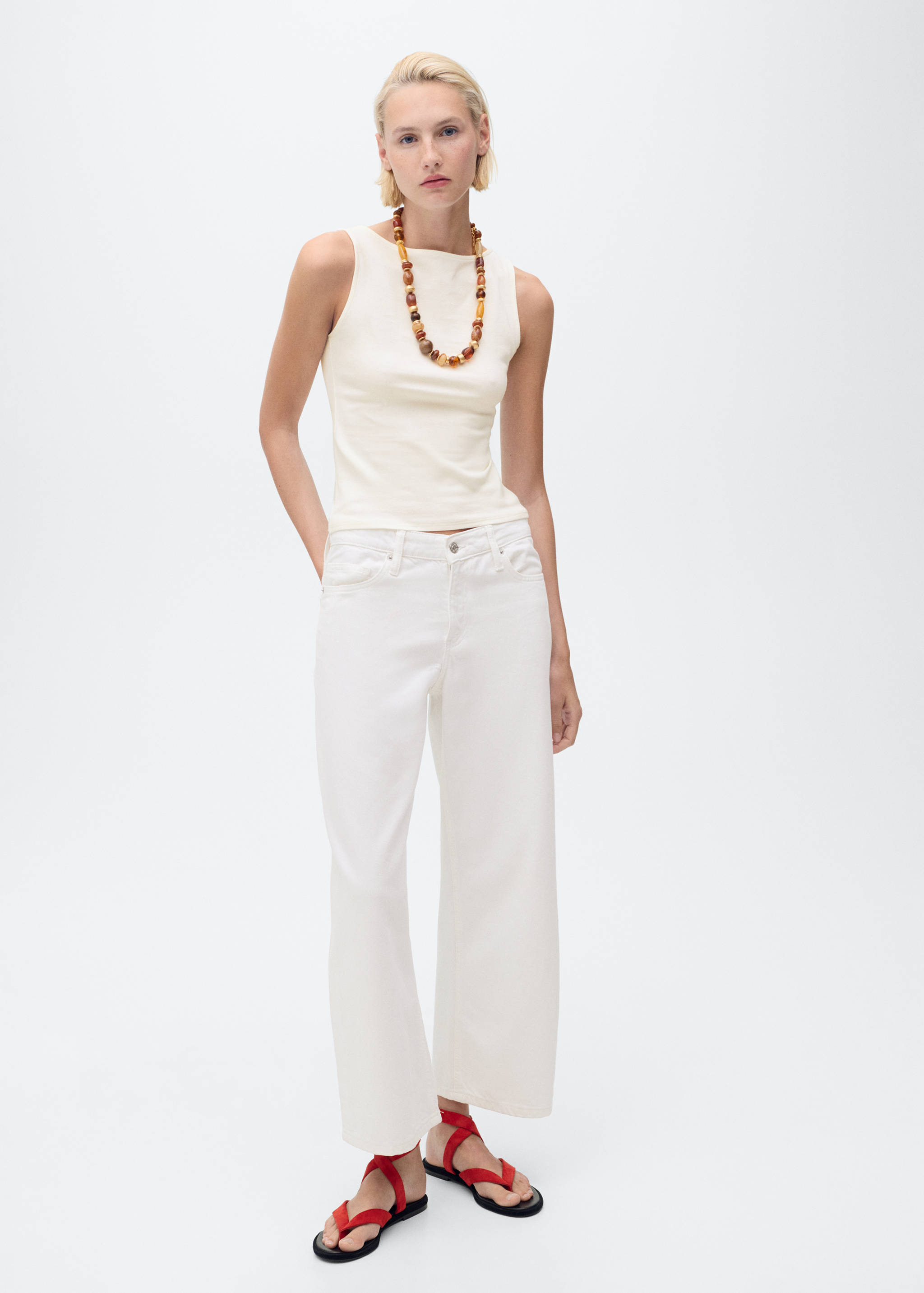 Top tirantes cuello barco - Plano general