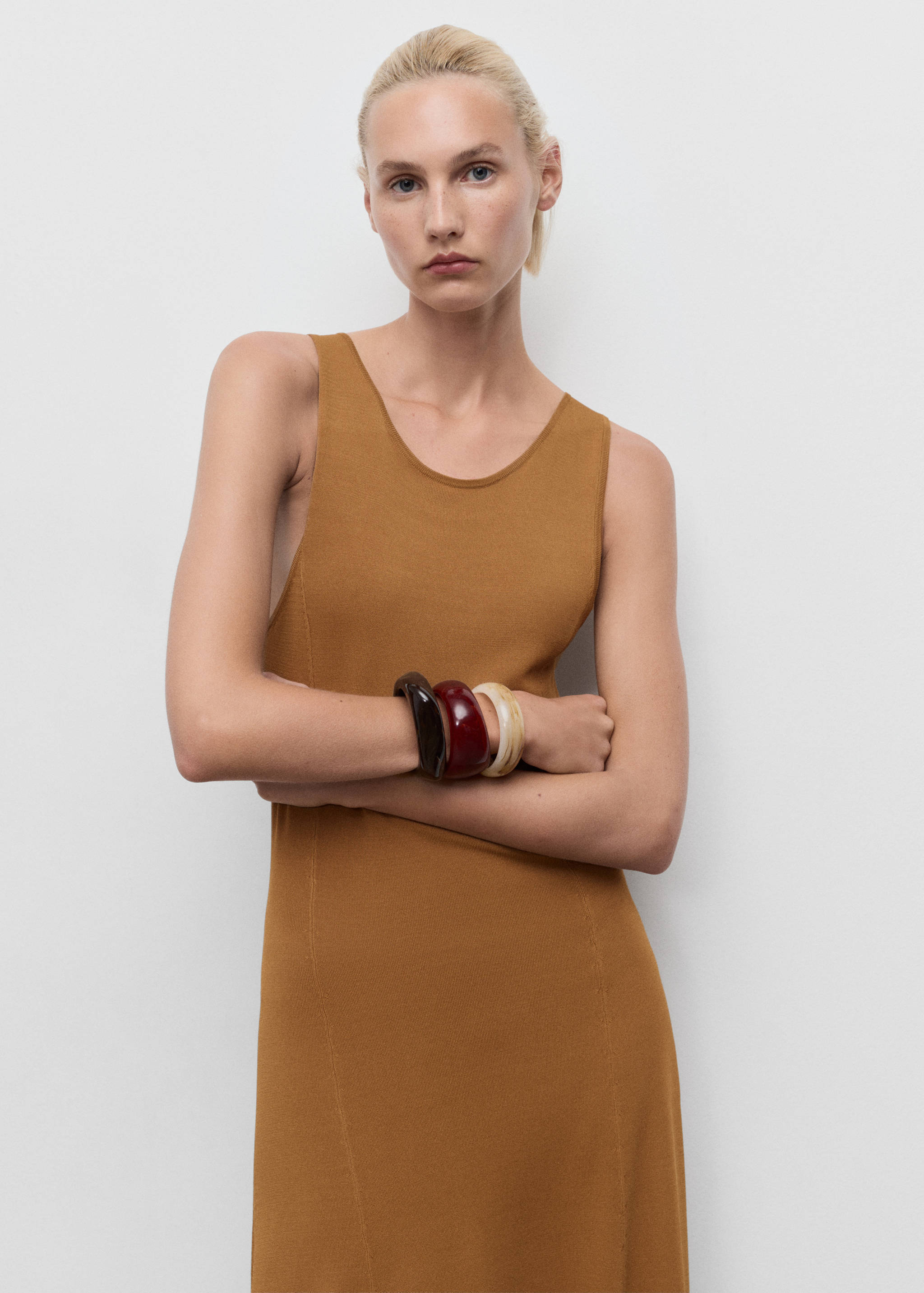 Knit long dress - Medium plane