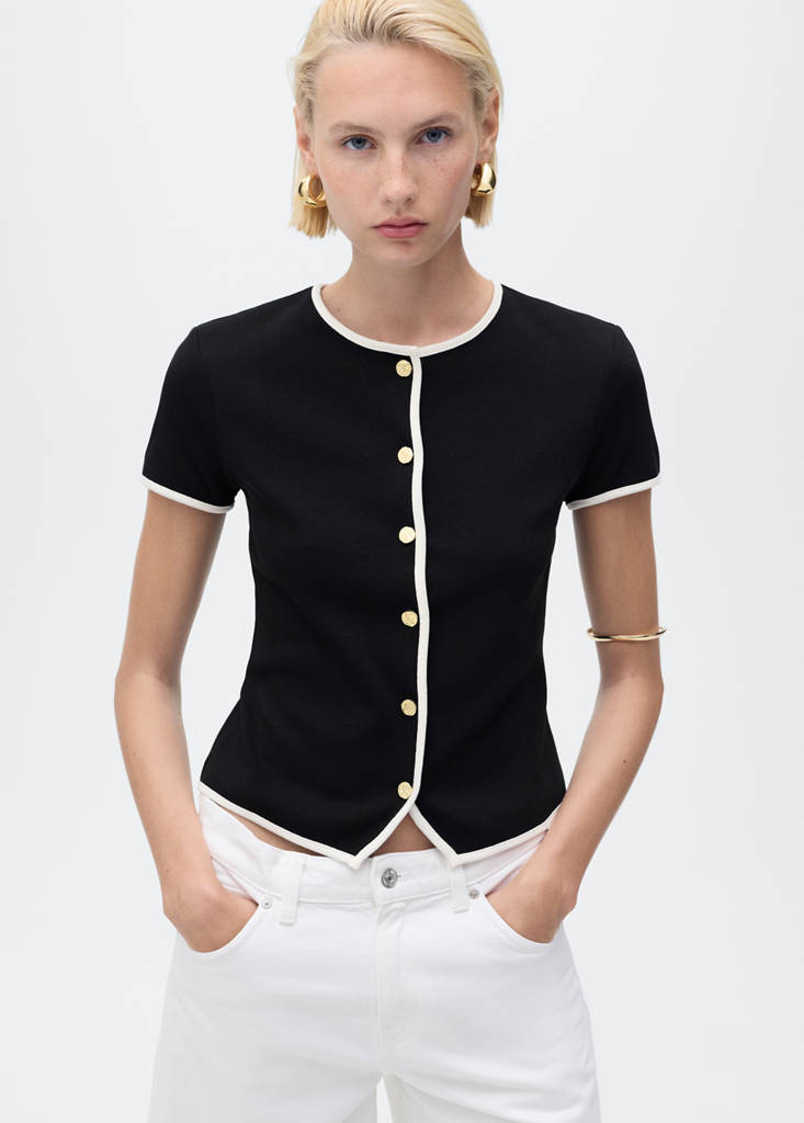 Cotton t-shirt with contrasting trim