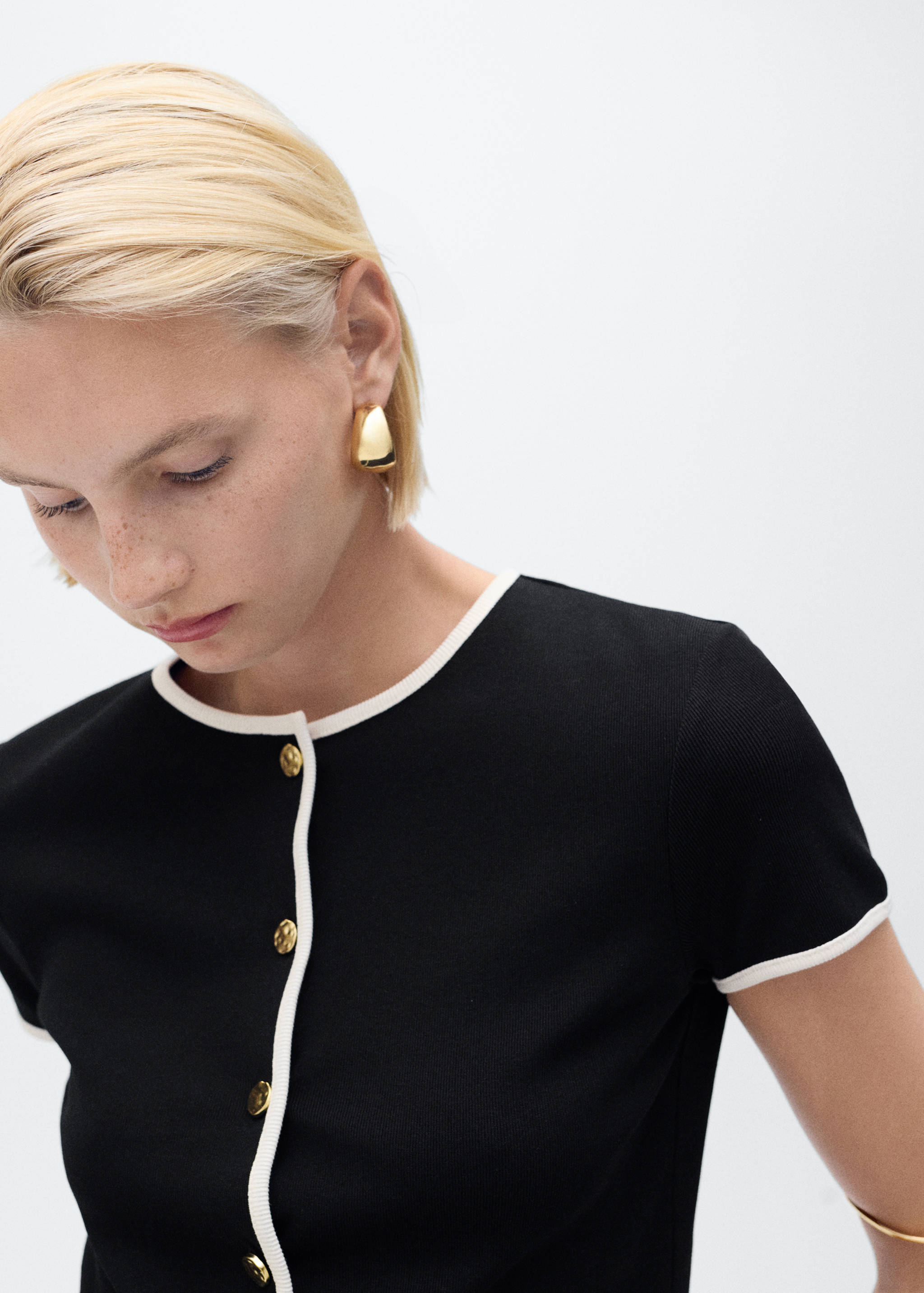 T-shirt coton liserés contrastants - Détail de l'article 1