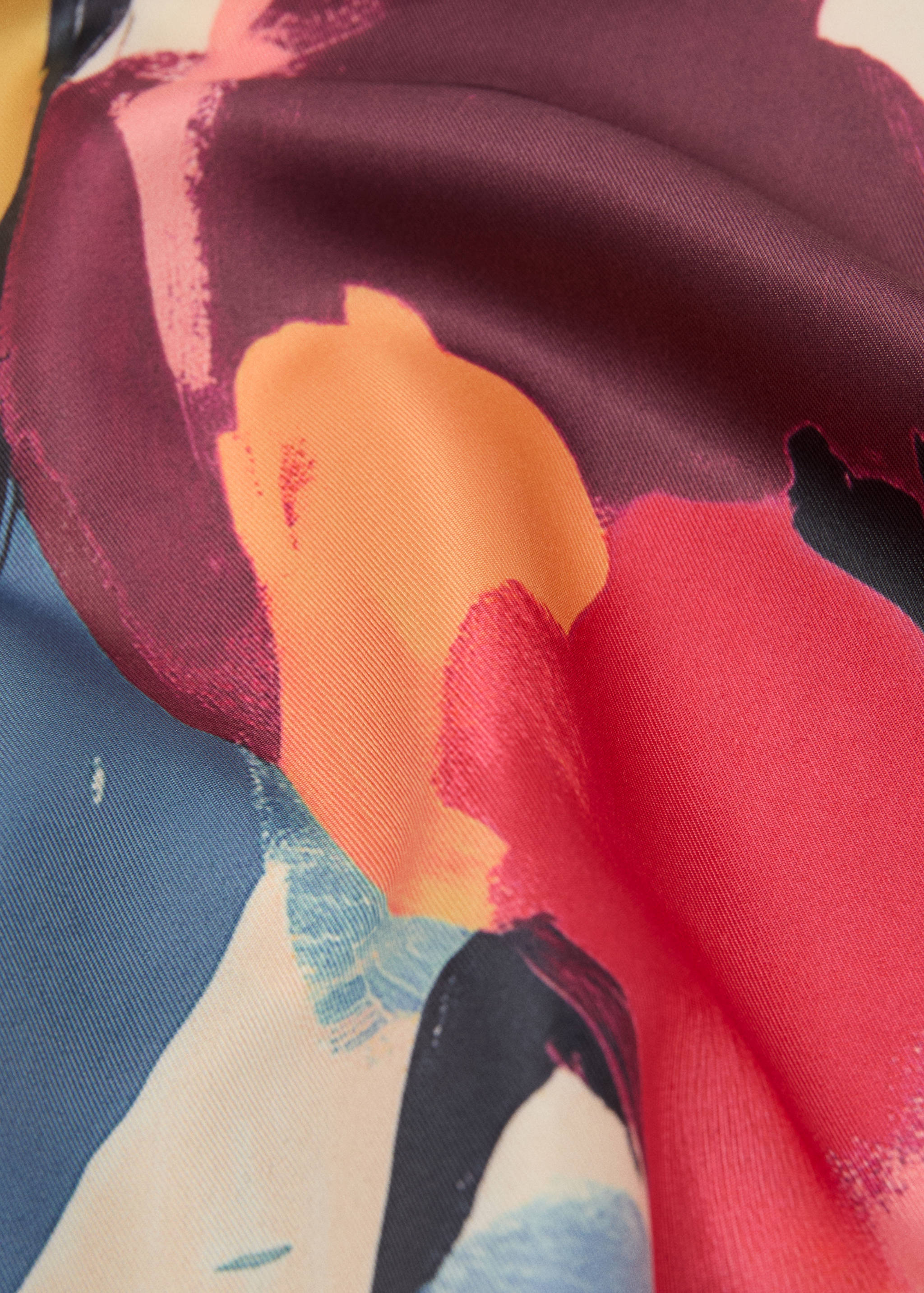 플로럴 프린트 새틴 스카프 - 상품 내역: 1