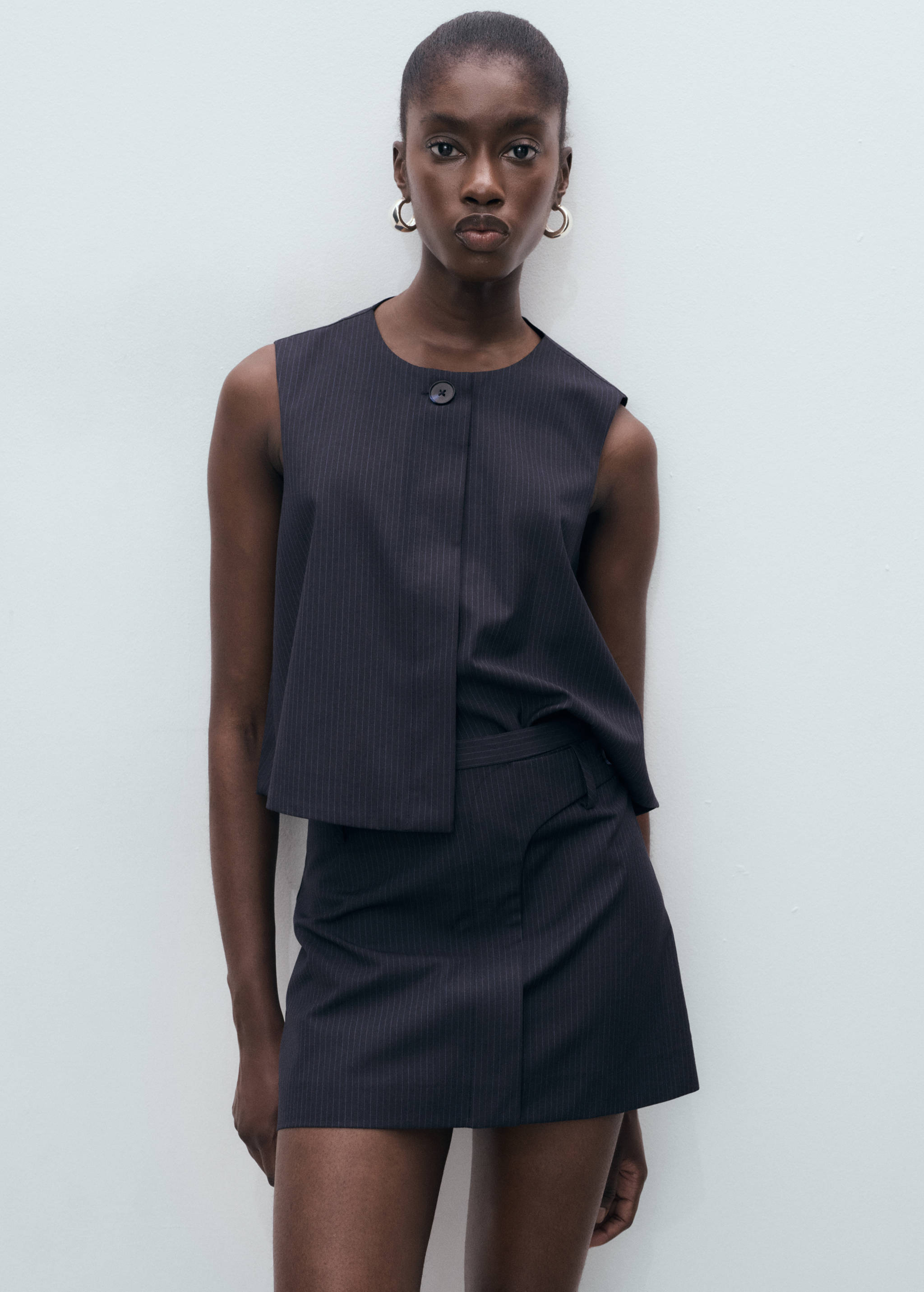 Pinstriped short skirt - Medium plane