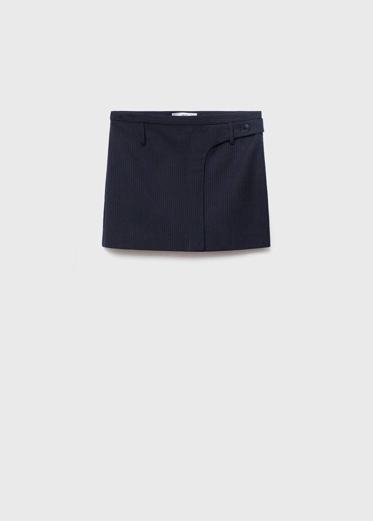 Pinstriped short skirt — Navy
