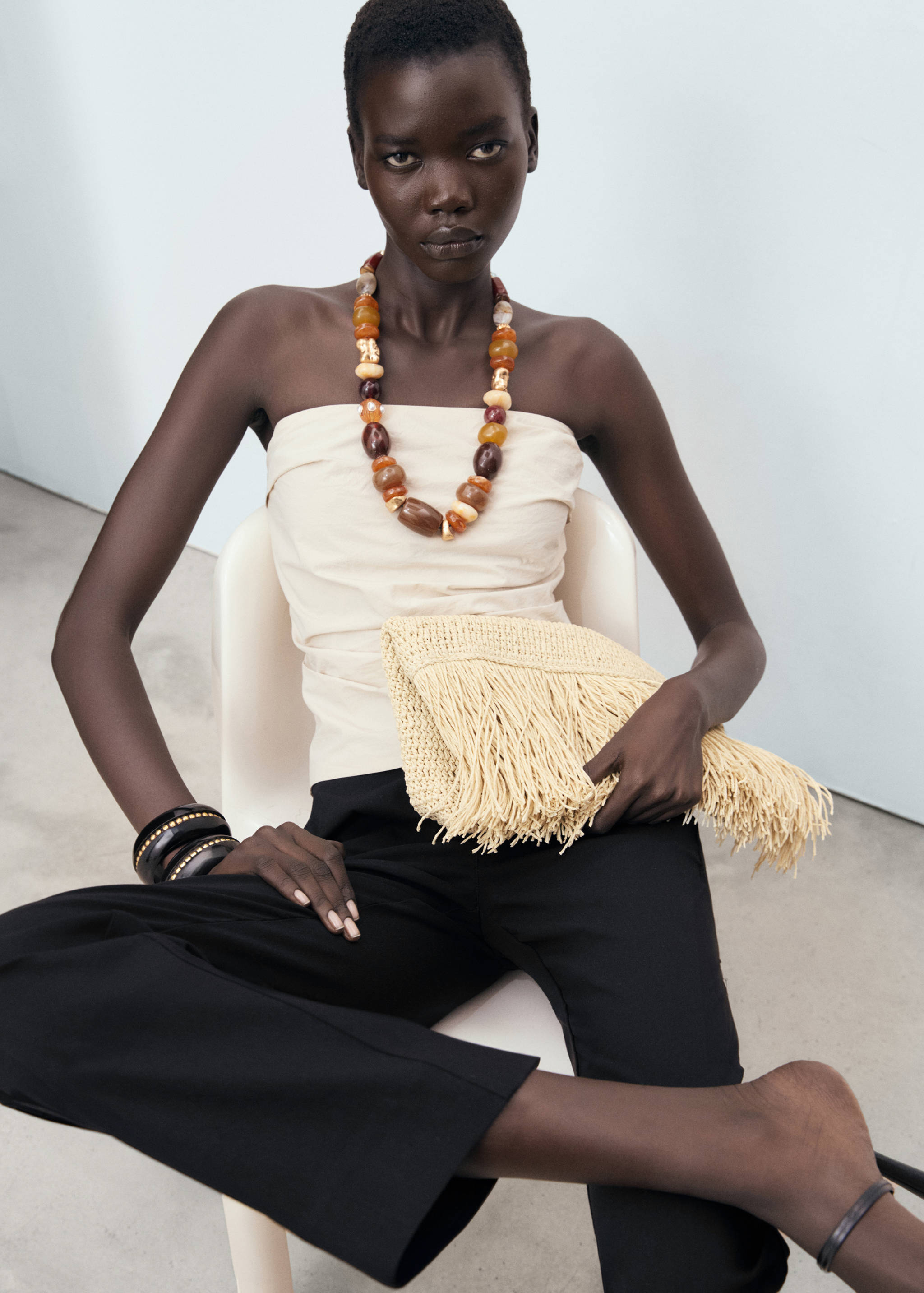 Egyenes szabású vágott nadrág - A termék adatai 1