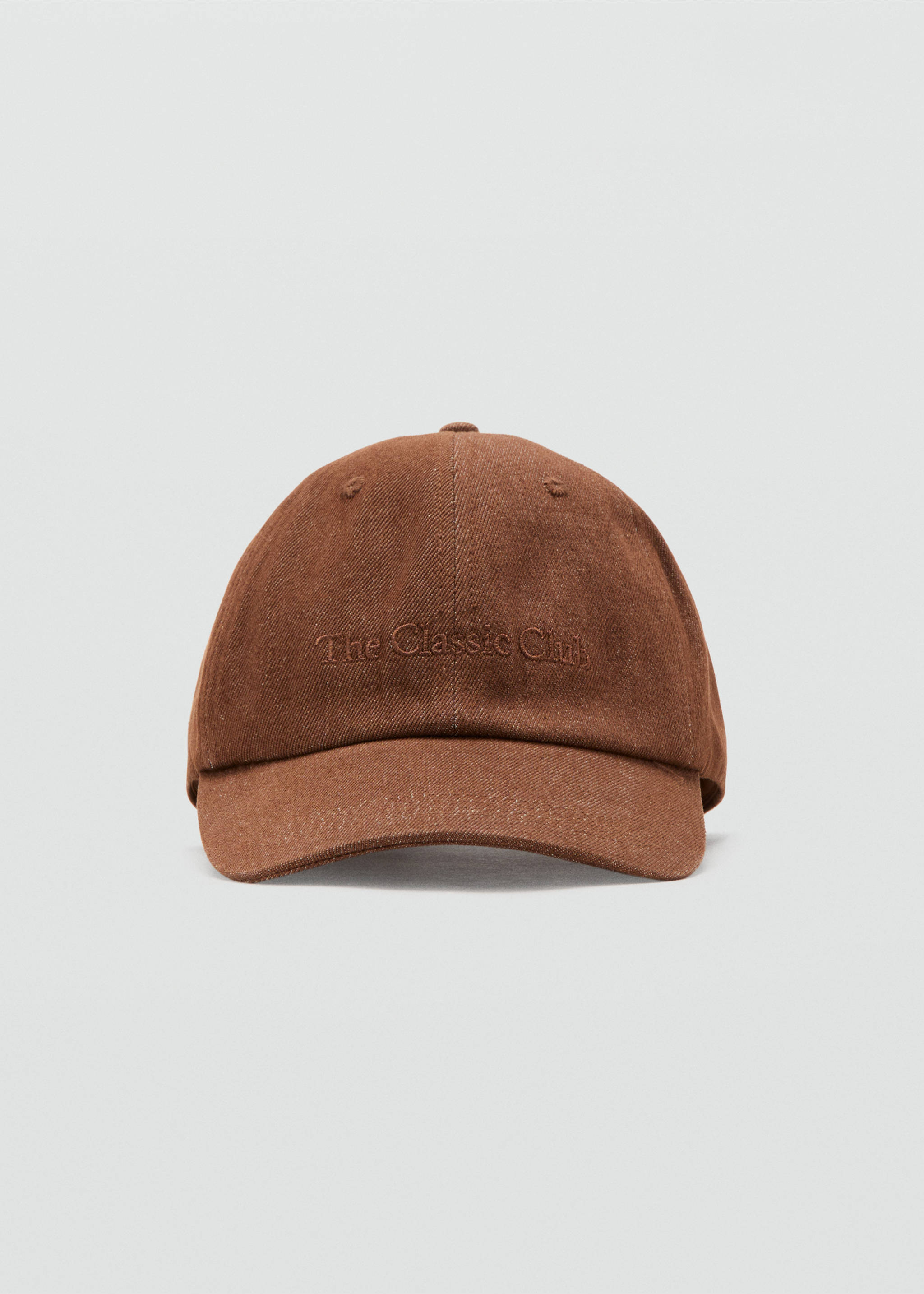 Casquette coton message brodé - Plan moyen, Marron. Ref: 17094092-00.