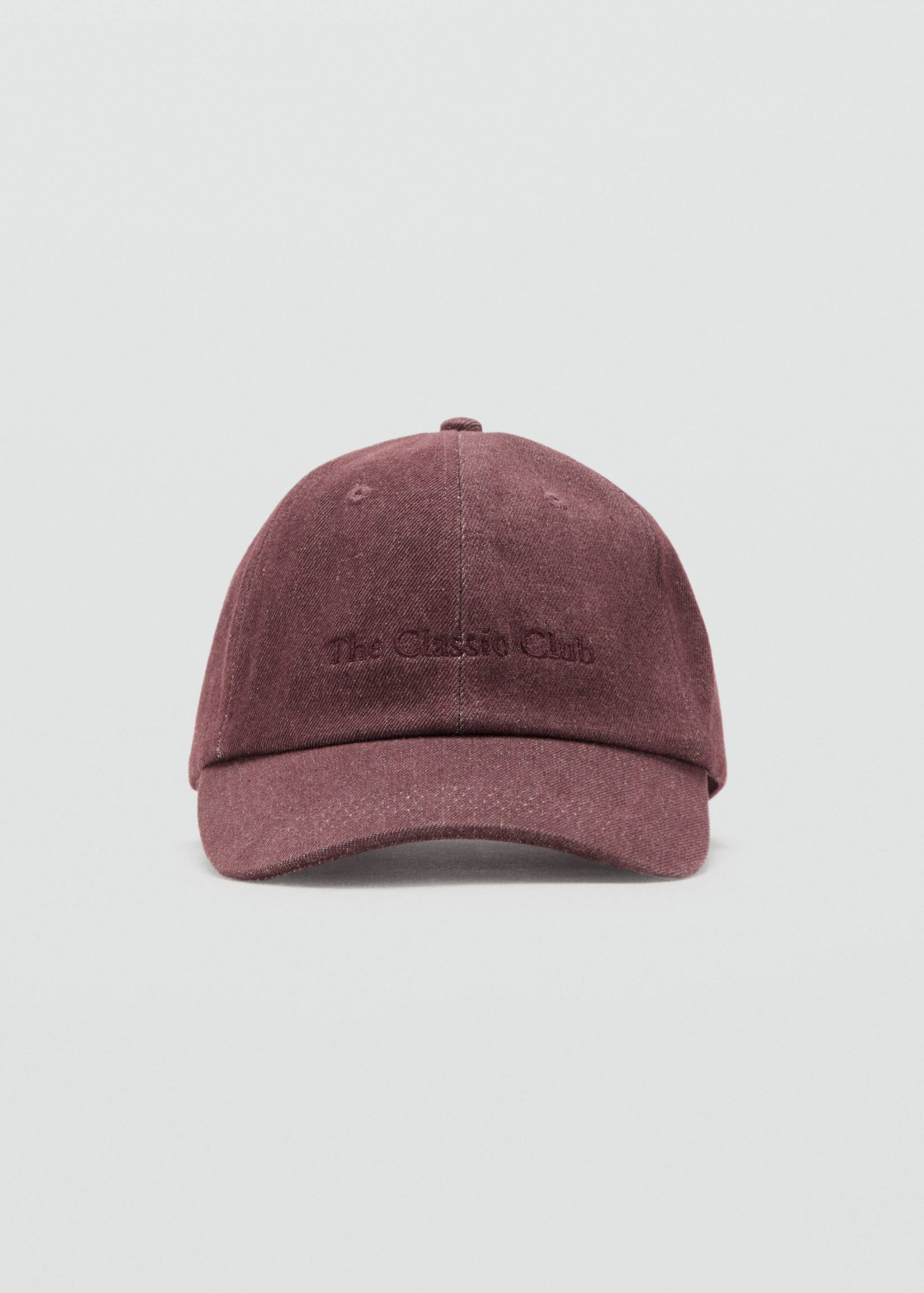 Cotton cap with embroidered slogan - Medium plane