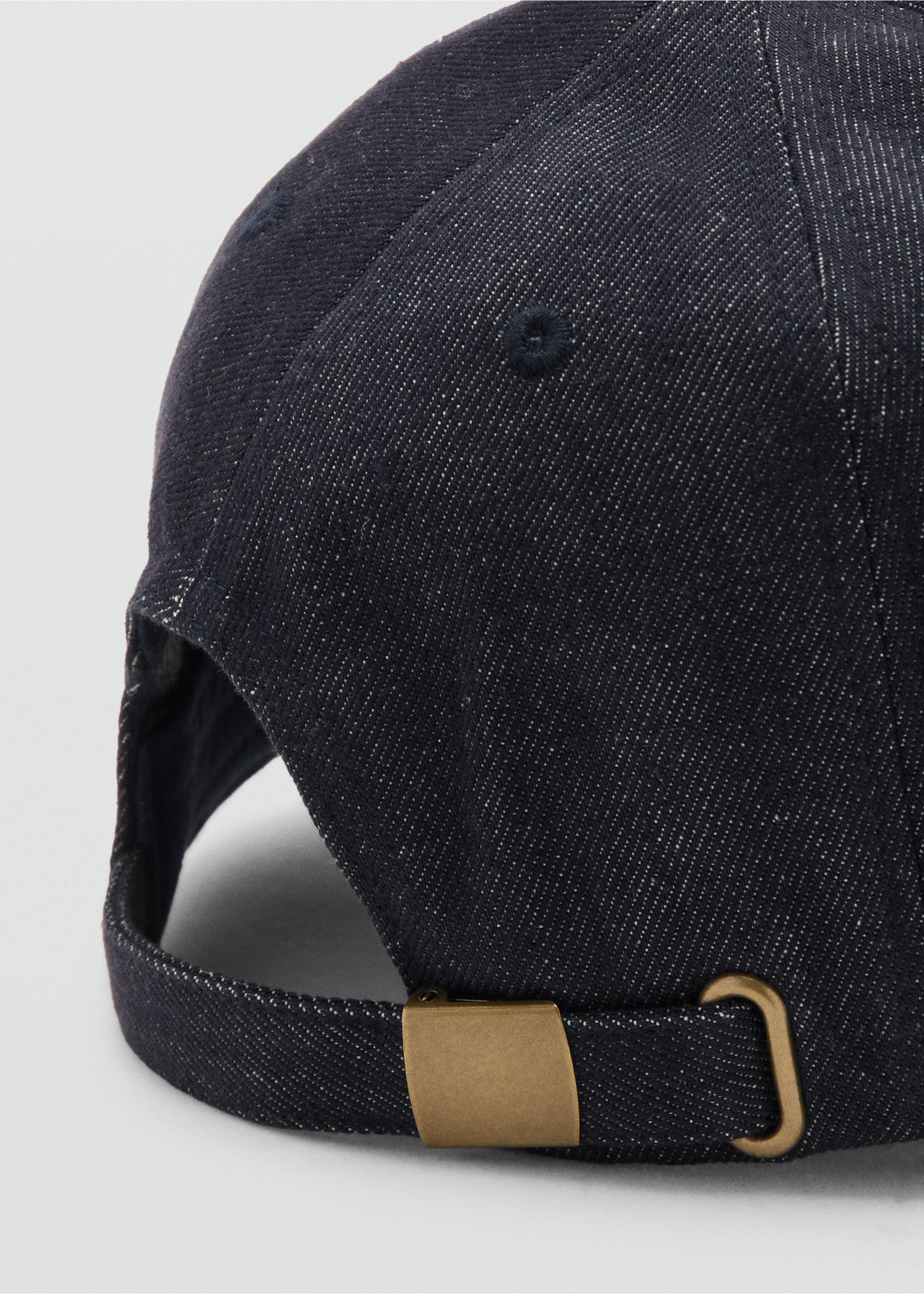Cotton cap with embroidered slogan - Details of the article 1, Dark Blue. Ref: 17094092-00.