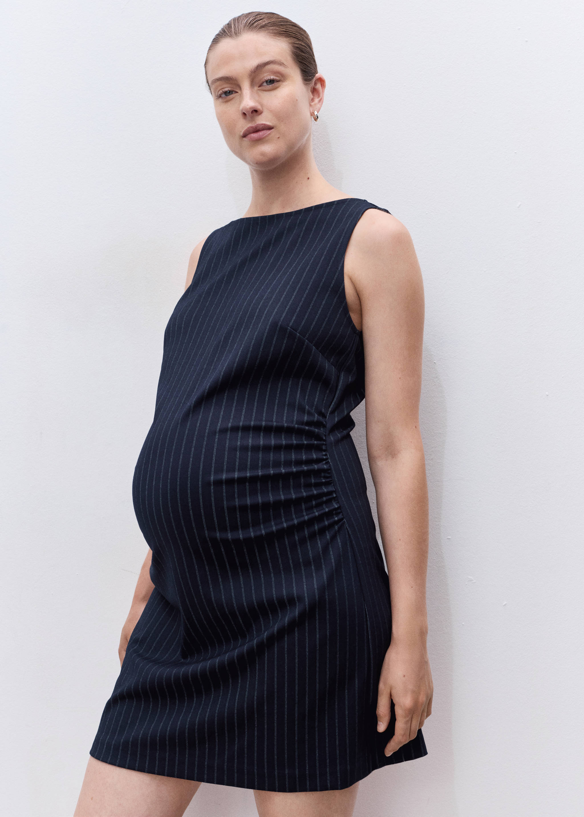 Boat-neck pinstripe dress - Medium plane