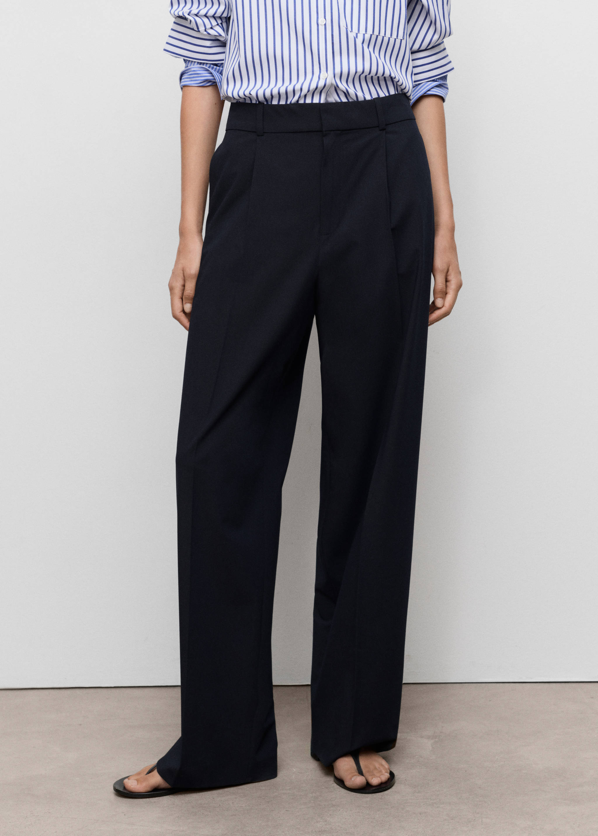 Low-rise wide leg trousers - Medium plane