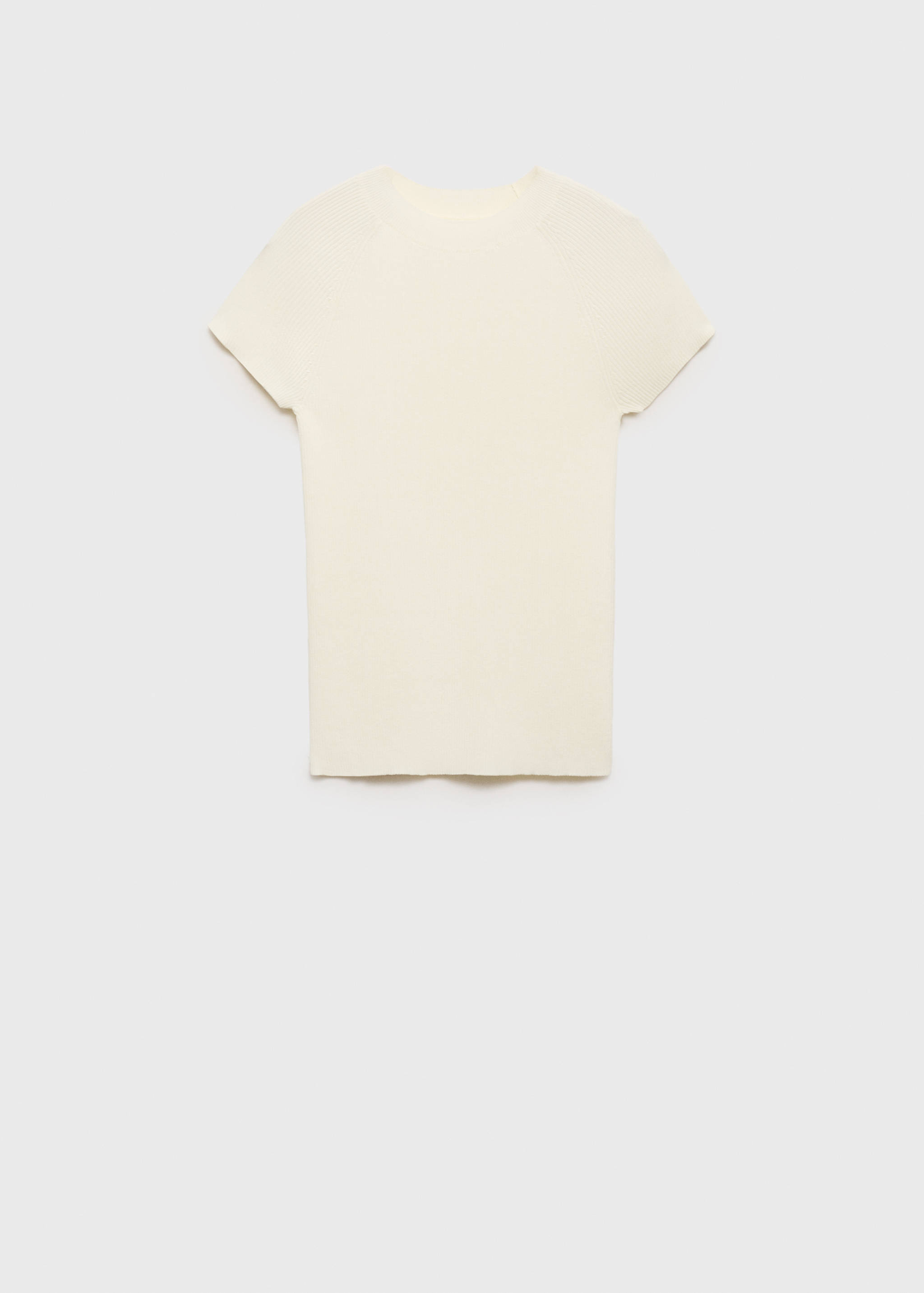 Ribbed-knit short-sleeved sweater - Article without model