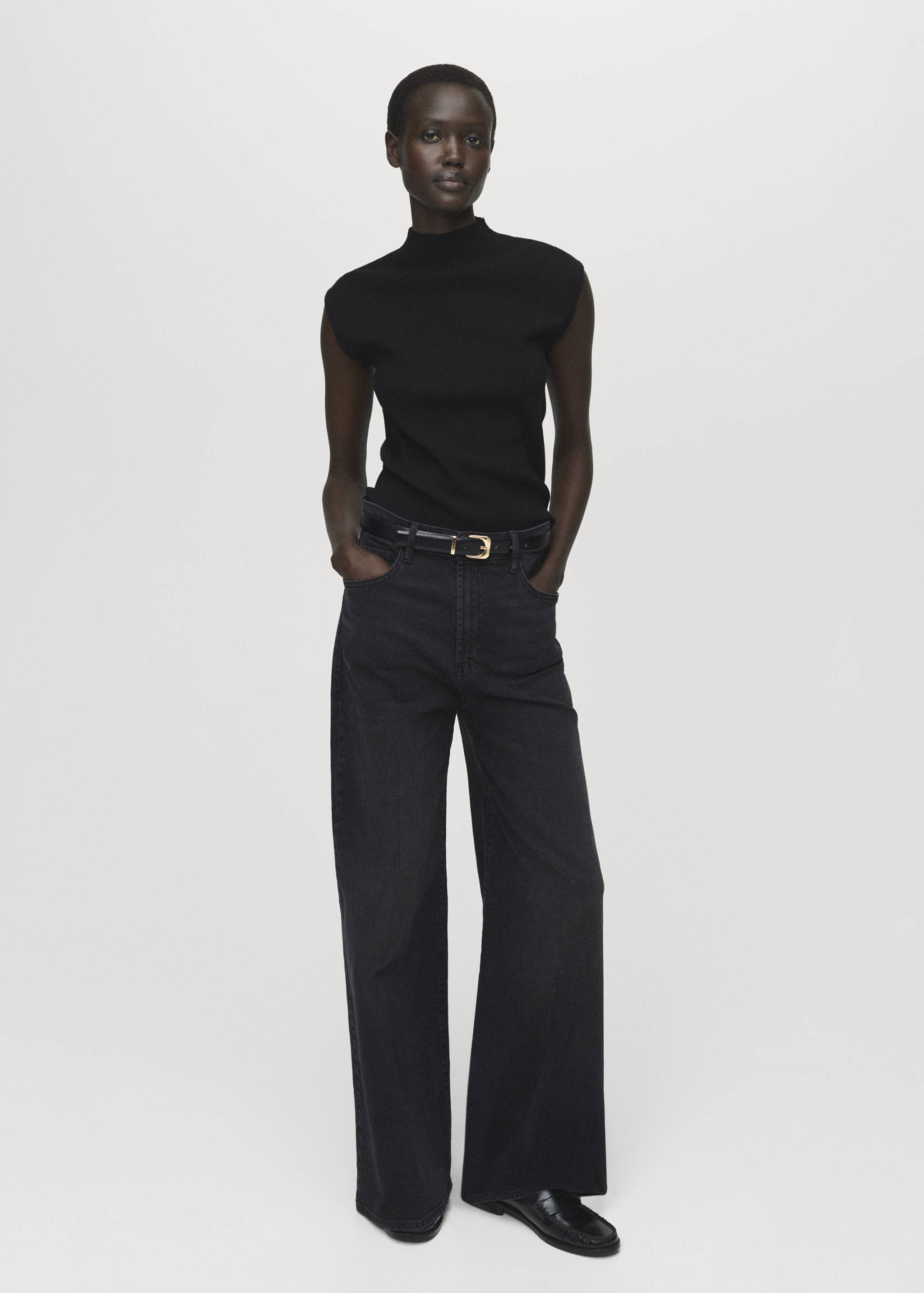 Perkins-neck knitted top - General plane