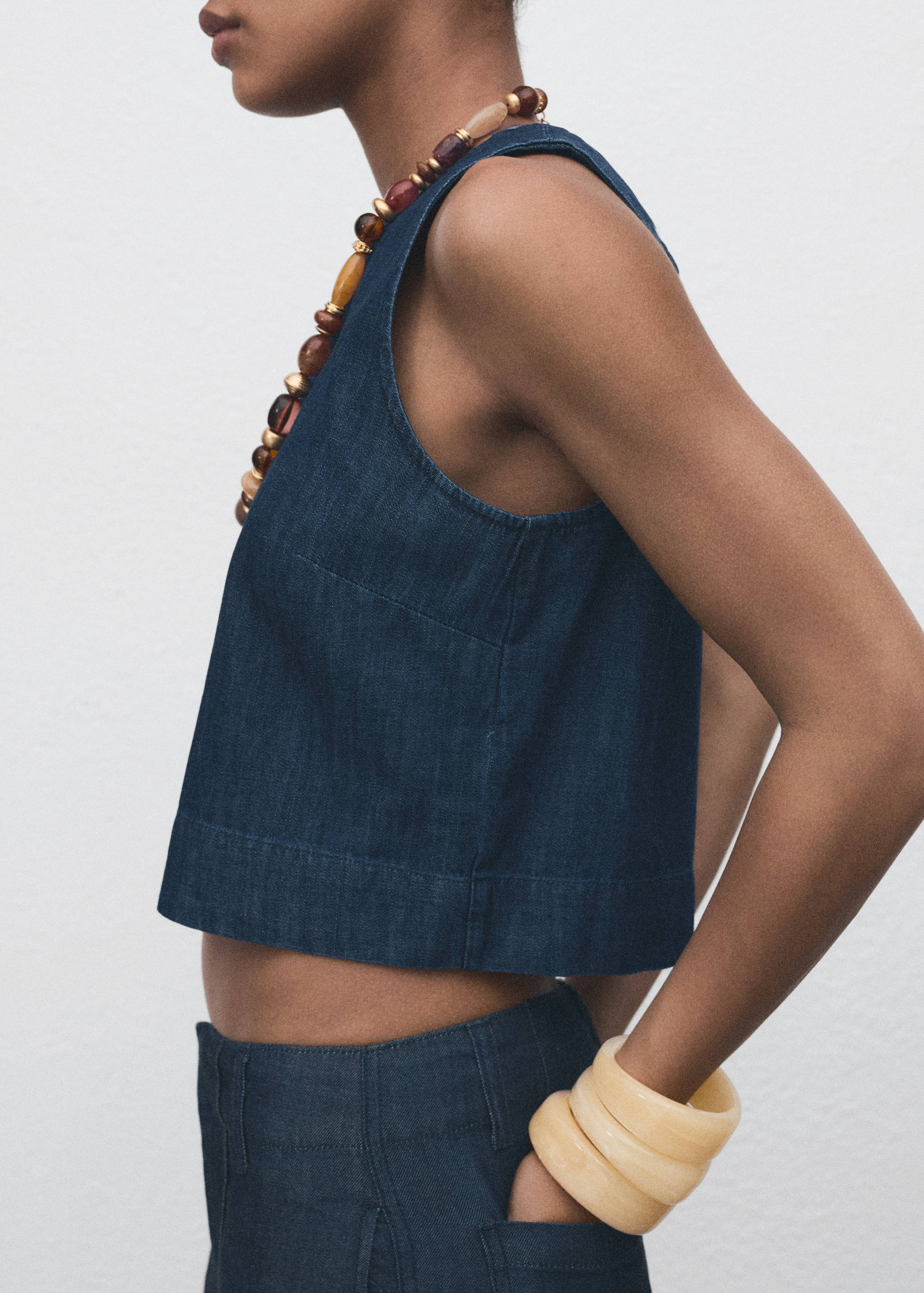 Denim crop top - Details of the article 3