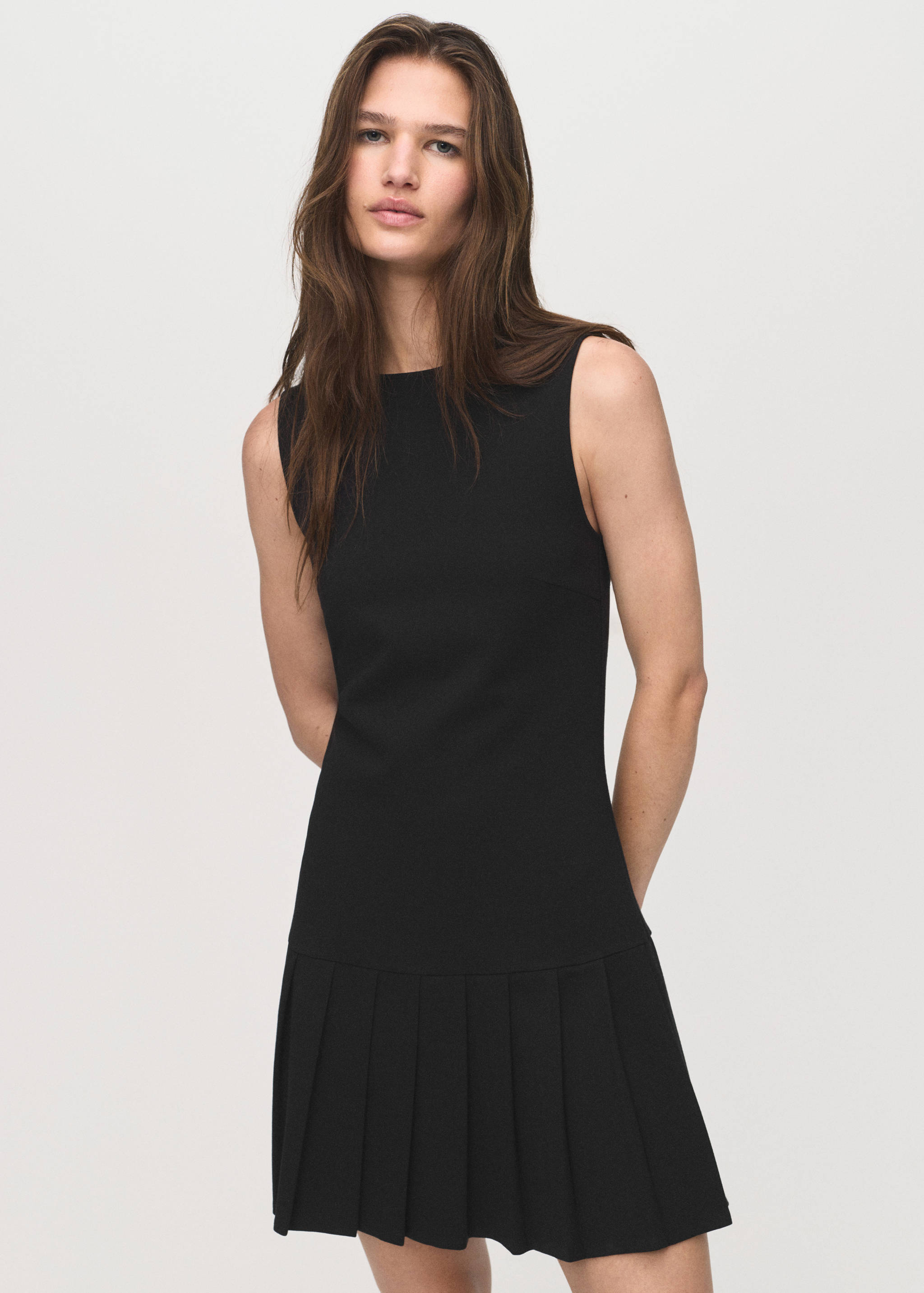 Fitted pleated dress - Medium plane