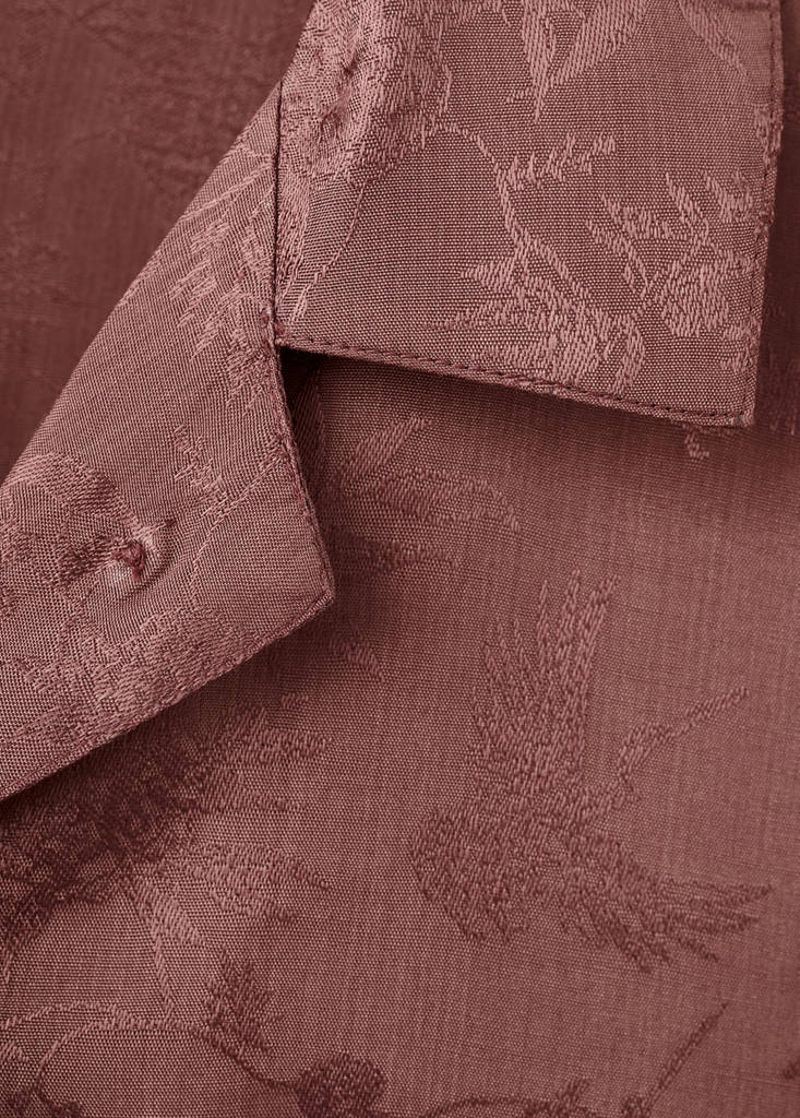 Jacquard satin pyjama shirt — Brown